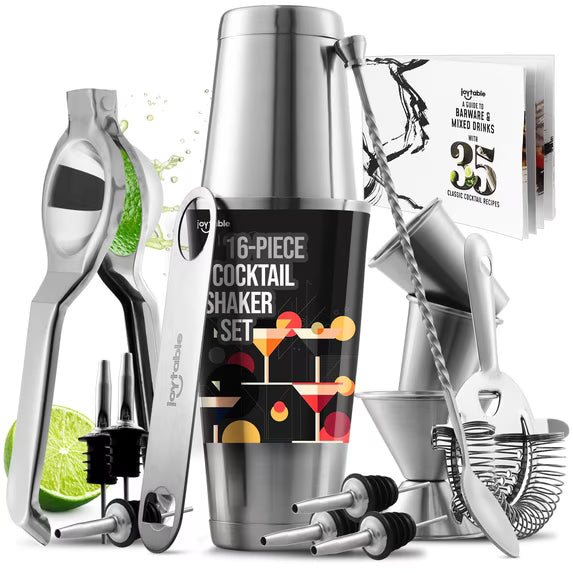 JoyTable Bartender Cocktail Shaker Set, Stainless Steel Bartender Kit Bar Tool Set