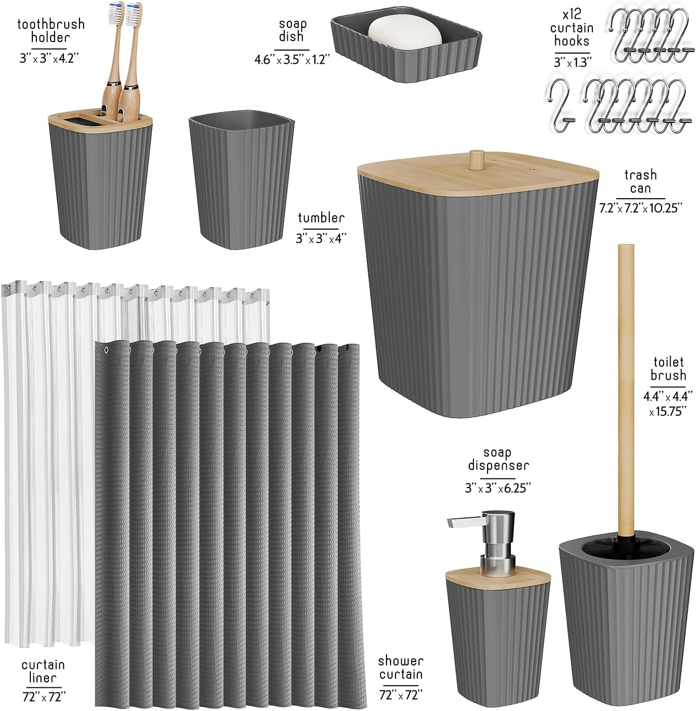 Clara Clark Bathroom Accessories Set