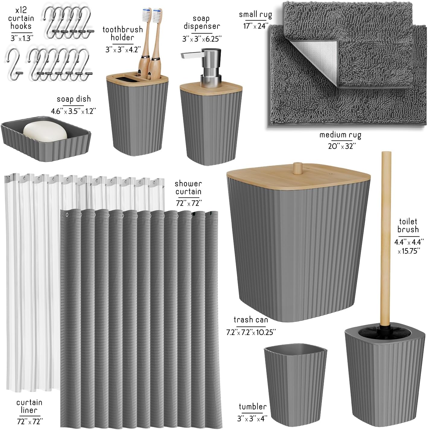 Clara Clark Bathroom Accessories Set