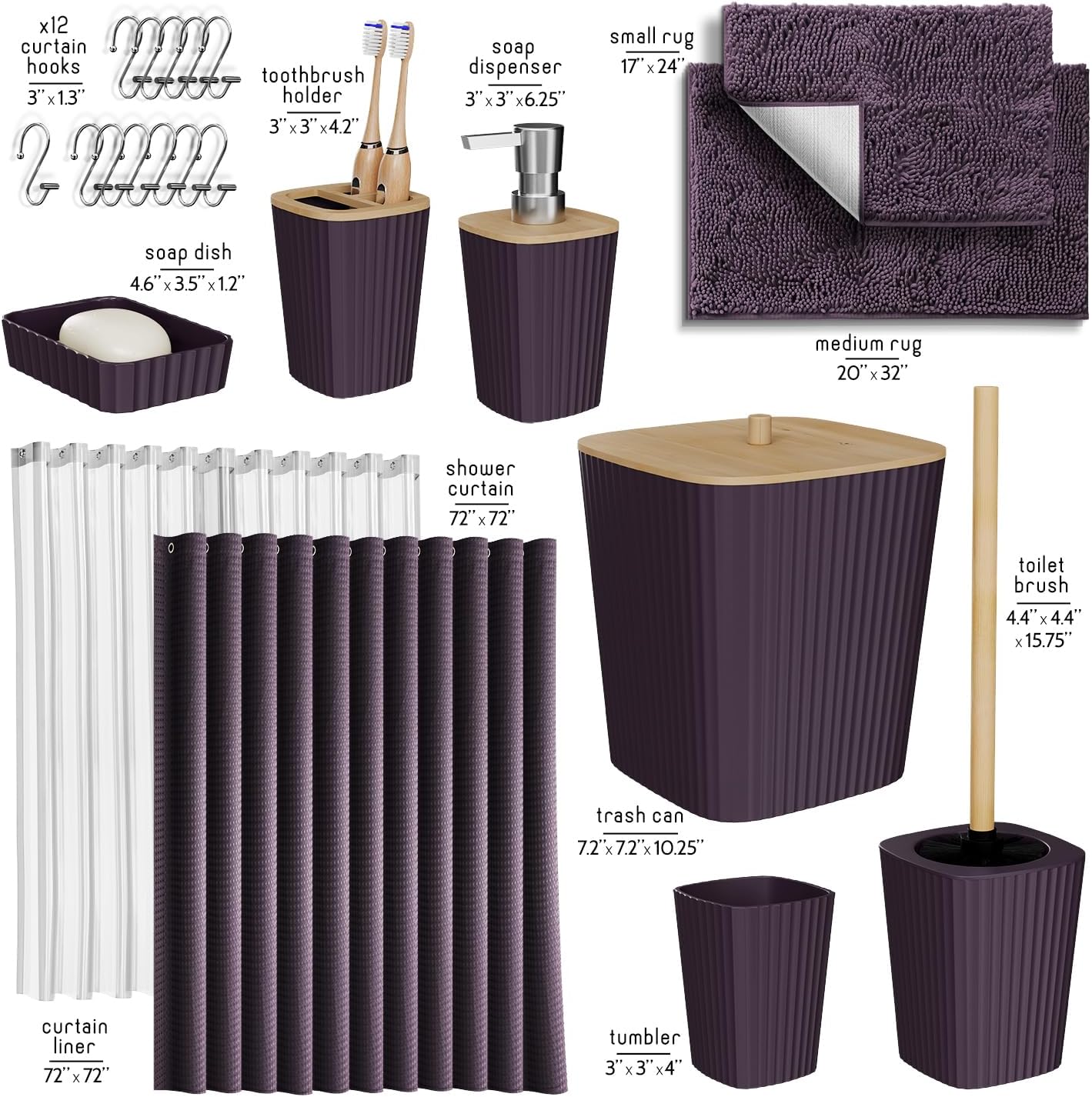Clara Clark Bathroom Accessories Set