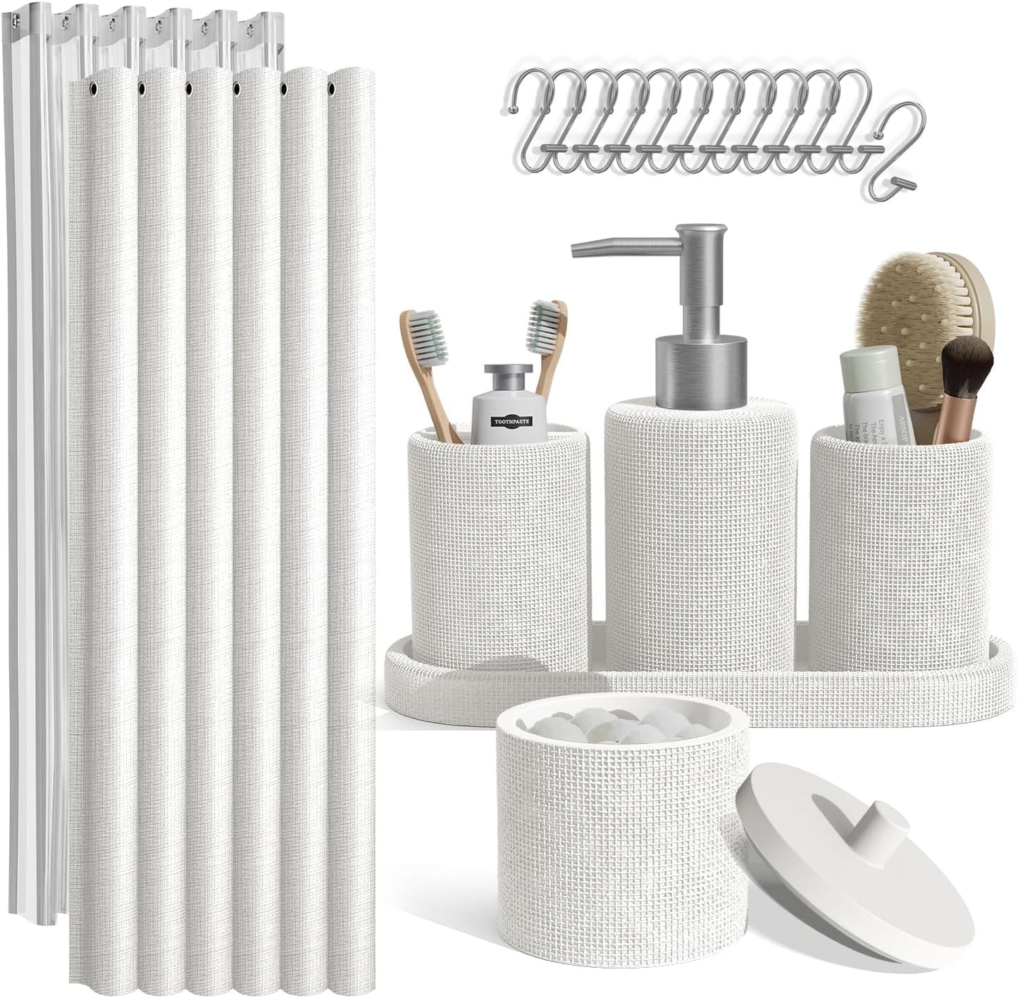 Virtu Polyresin Bathroom Accessories Set