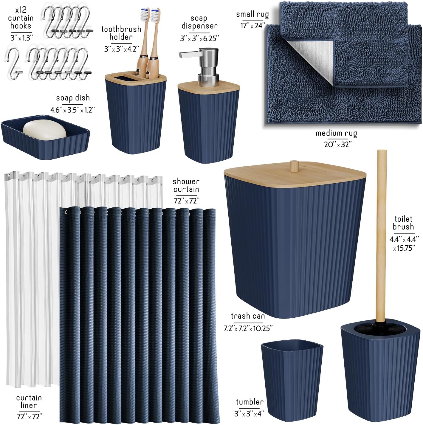 Clara Clark Bathroom Accessories Set
