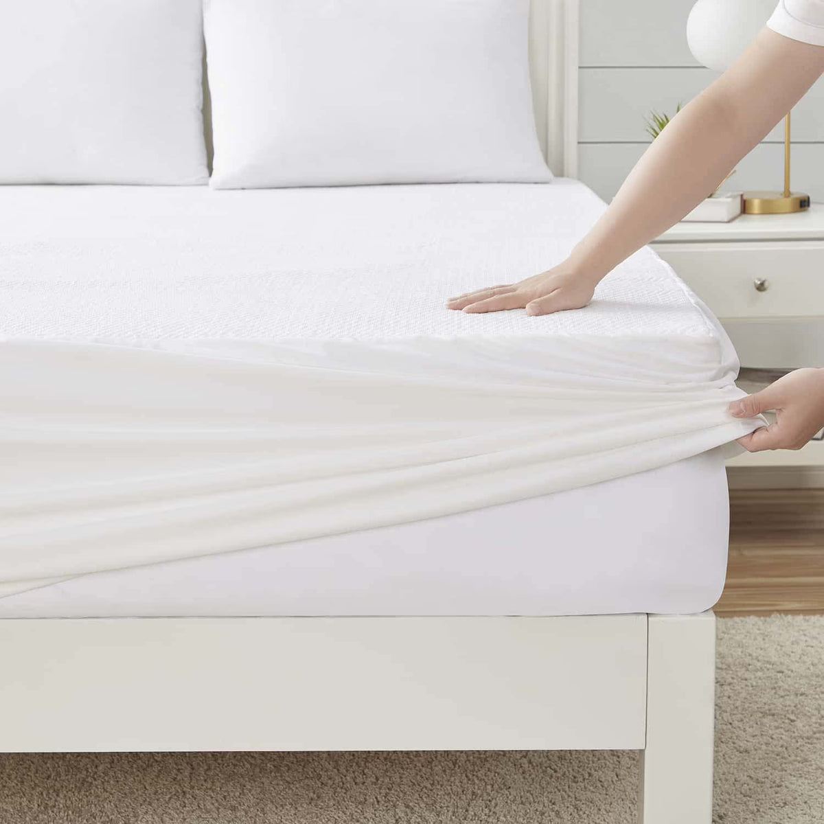 Nestl 100% Waterproof Mattress Protector, Cotton Terry Bed Cover, Fits Mattresses Up to 16 inch