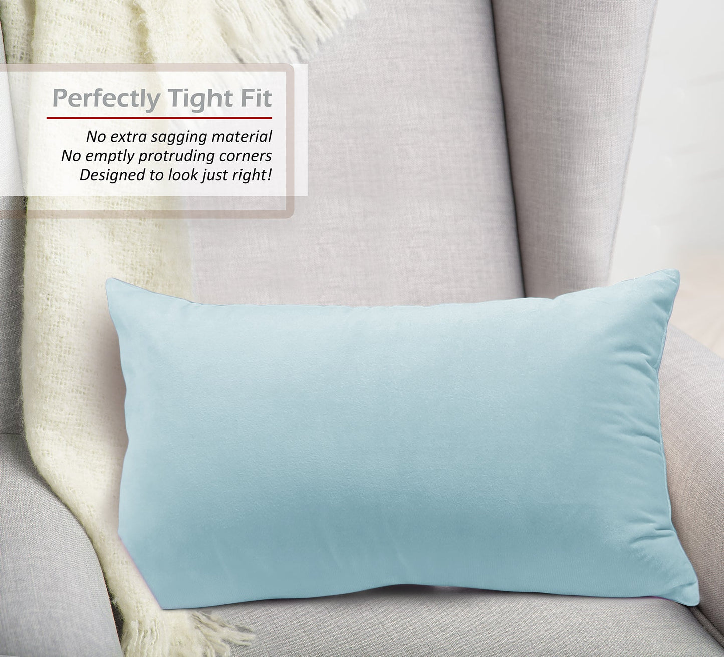 2 Pack 12 x 20 nestl Throw Pillow Covers, Cozy Velvet Decorative Outdoor Pillow