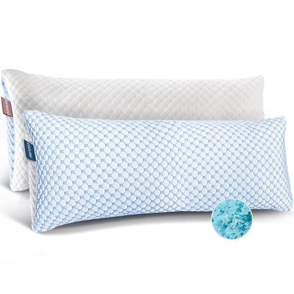 Nestl Ice Pillow Heat and Moisture Reducing Ice Silk and Gel Infused Memory Foam Pillow. Adjustable, Washable, Breathable