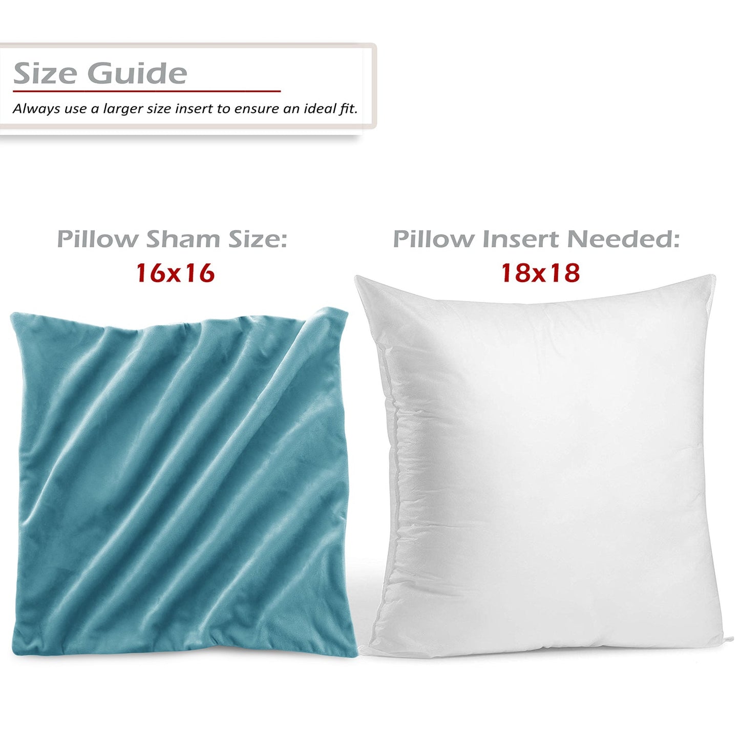 Holiday nestl Throw Pillow Covers, Cozy Velvet Decorative Outdoor Pillow Covers 16x16 & 18x18 Inches, Soft Solid Cushion Covers for Sofa, Bed and Car, Set of 2