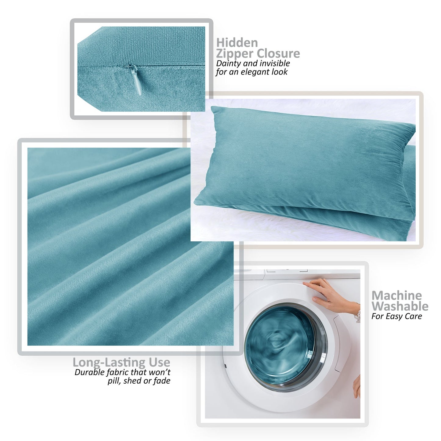 2 Pack 12 x 20 nestl Throw Pillow Covers, Cozy Velvet Decorative Outdoor Pillow