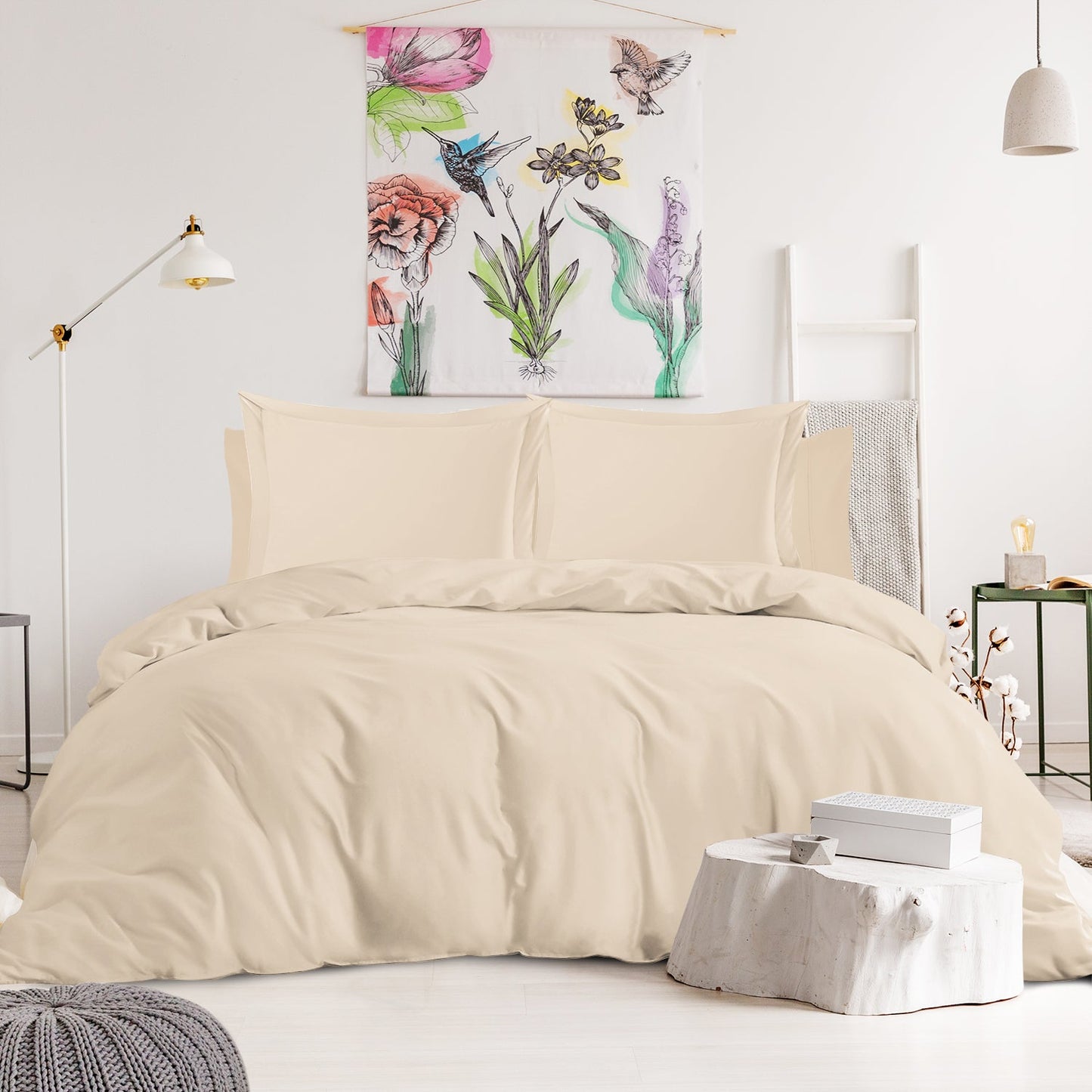 nestl Duvet Cover 6-Piece Set - 1000 Thread Count Sheets - Tri Blend Cotton Duvet Cover with Zipper, Deep Pocket Fitted Sheet, 2 Cooling Pillow Cases, 2 Pillow Shams