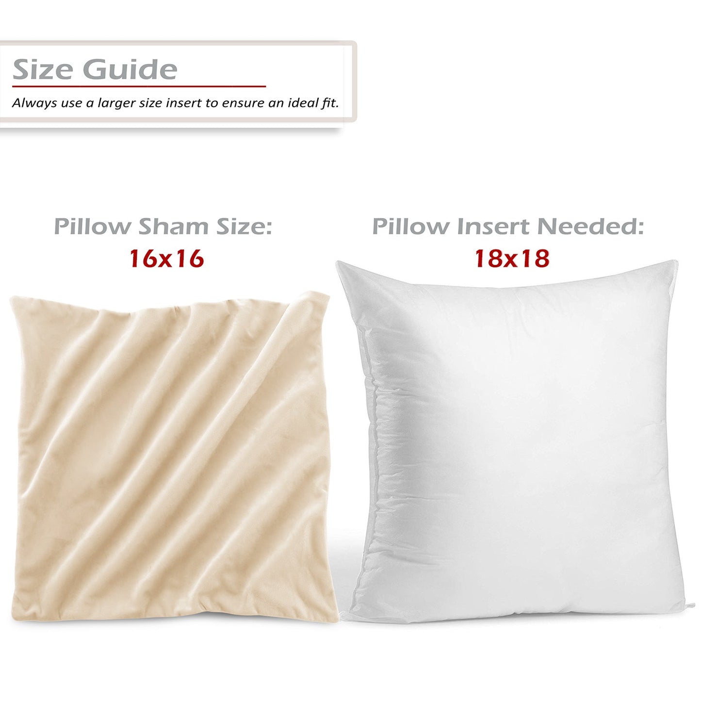 Holiday nestl Throw Pillow Covers, Cozy Velvet Decorative Outdoor Pillow Covers 16x16 & 18x18 Inches, Soft Solid Cushion Covers for Sofa, Bed and Car, Set of 2
