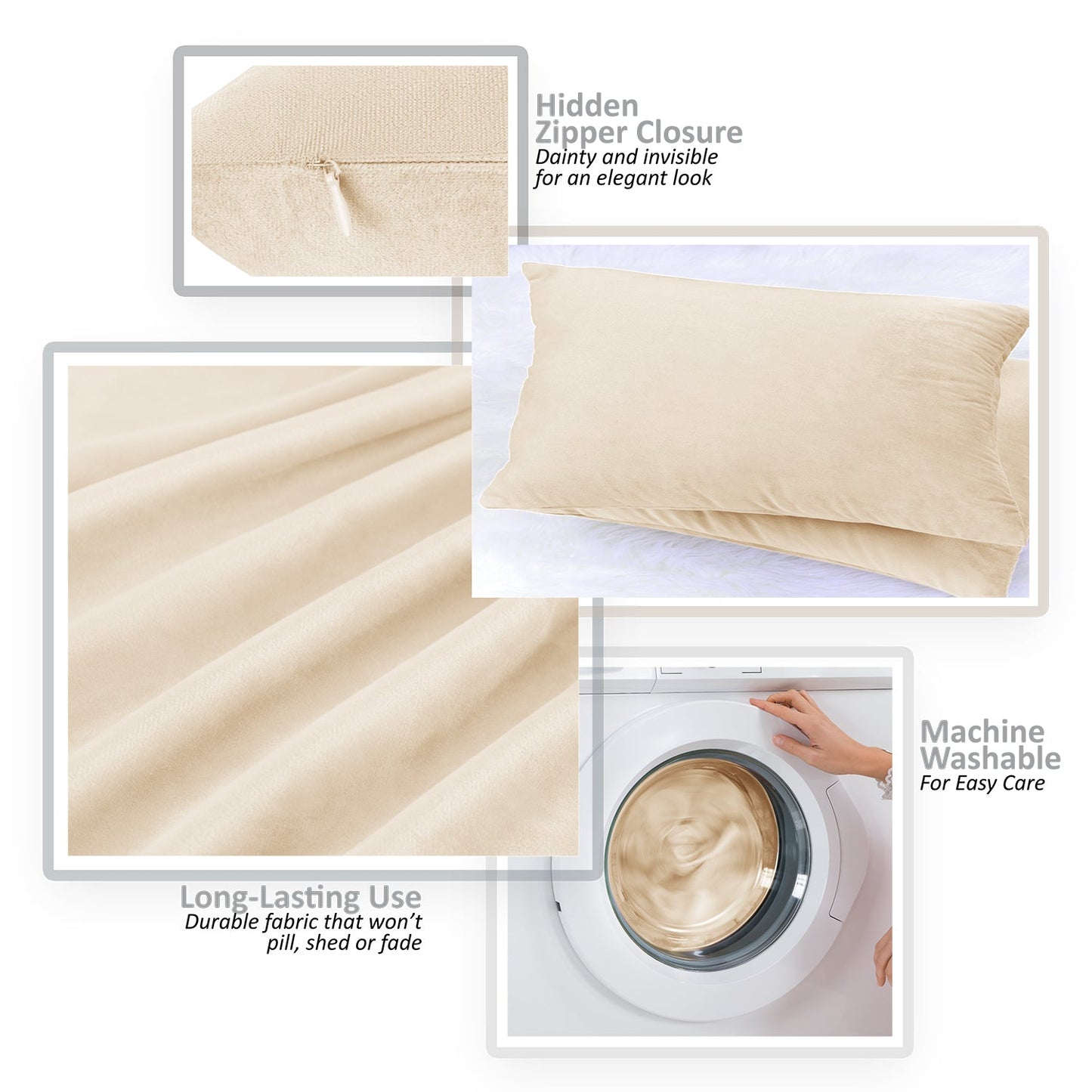 2 Pack 12 x 20 nestl Throw Pillow Covers, Cozy Velvet Decorative Outdoor Pillow