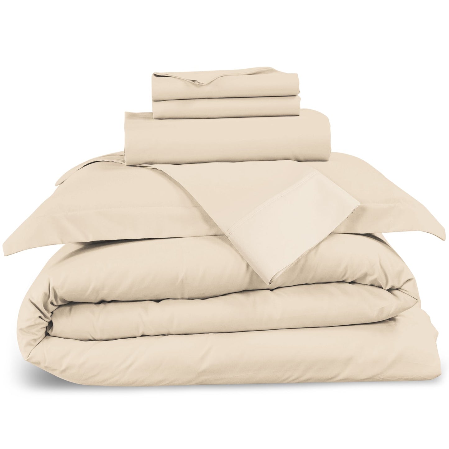 nestl Duvet Cover 6-Piece Set - 1000 Thread Count Sheets - Tri Blend Cotton Duvet Cover with Zipper, Deep Pocket Fitted Sheet, 2 Cooling Pillow Cases, 2 Pillow Shams