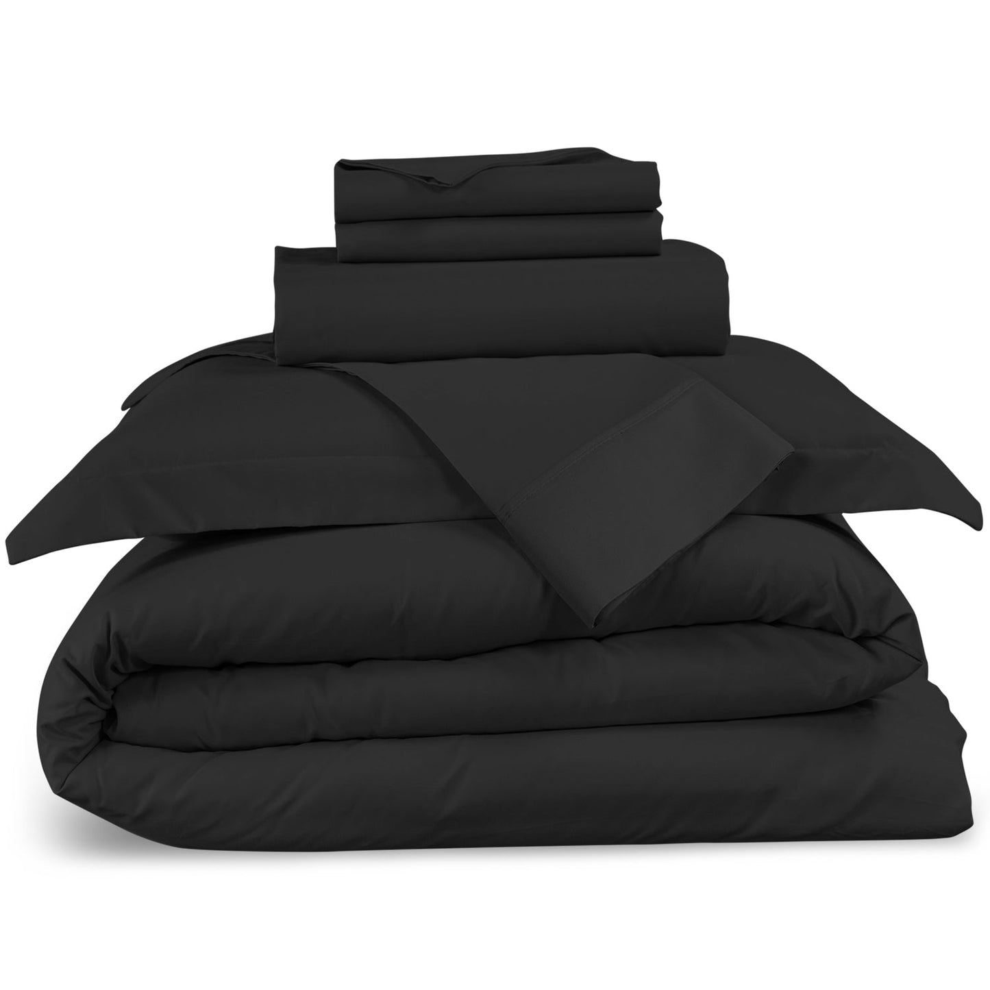 nestl Duvet Cover 6-Piece Set - 1000 Thread Count Sheets - Tri Blend Cotton Duvet Cover with Zipper, Deep Pocket Fitted Sheet, 2 Cooling Pillow Cases, 2 Pillow Shams