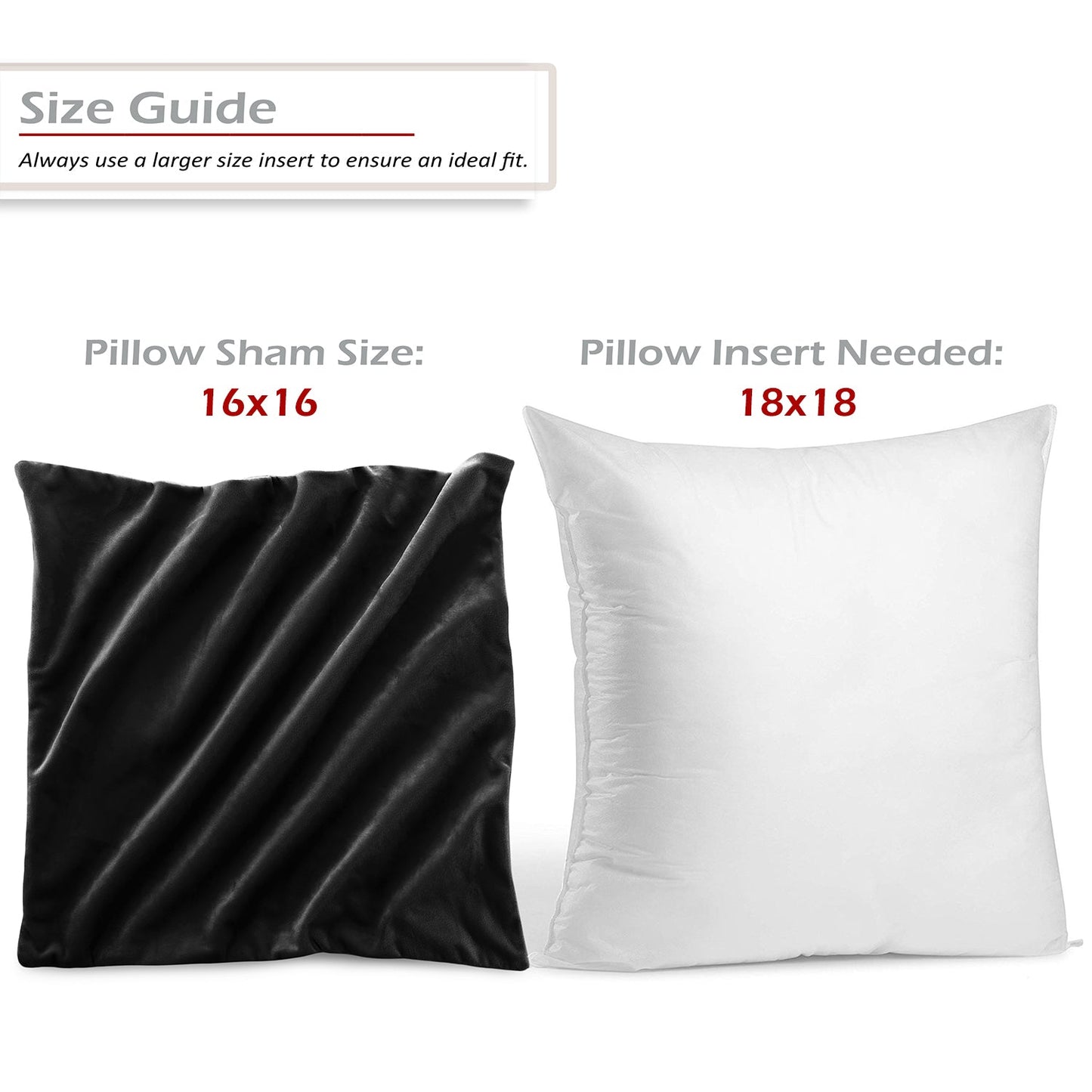 Holiday nestl Throw Pillow Covers, Cozy Velvet Decorative Outdoor Pillow Covers 16x16 & 18x18 Inches, Soft Solid Cushion Covers for Sofa, Bed and Car, Set of 2