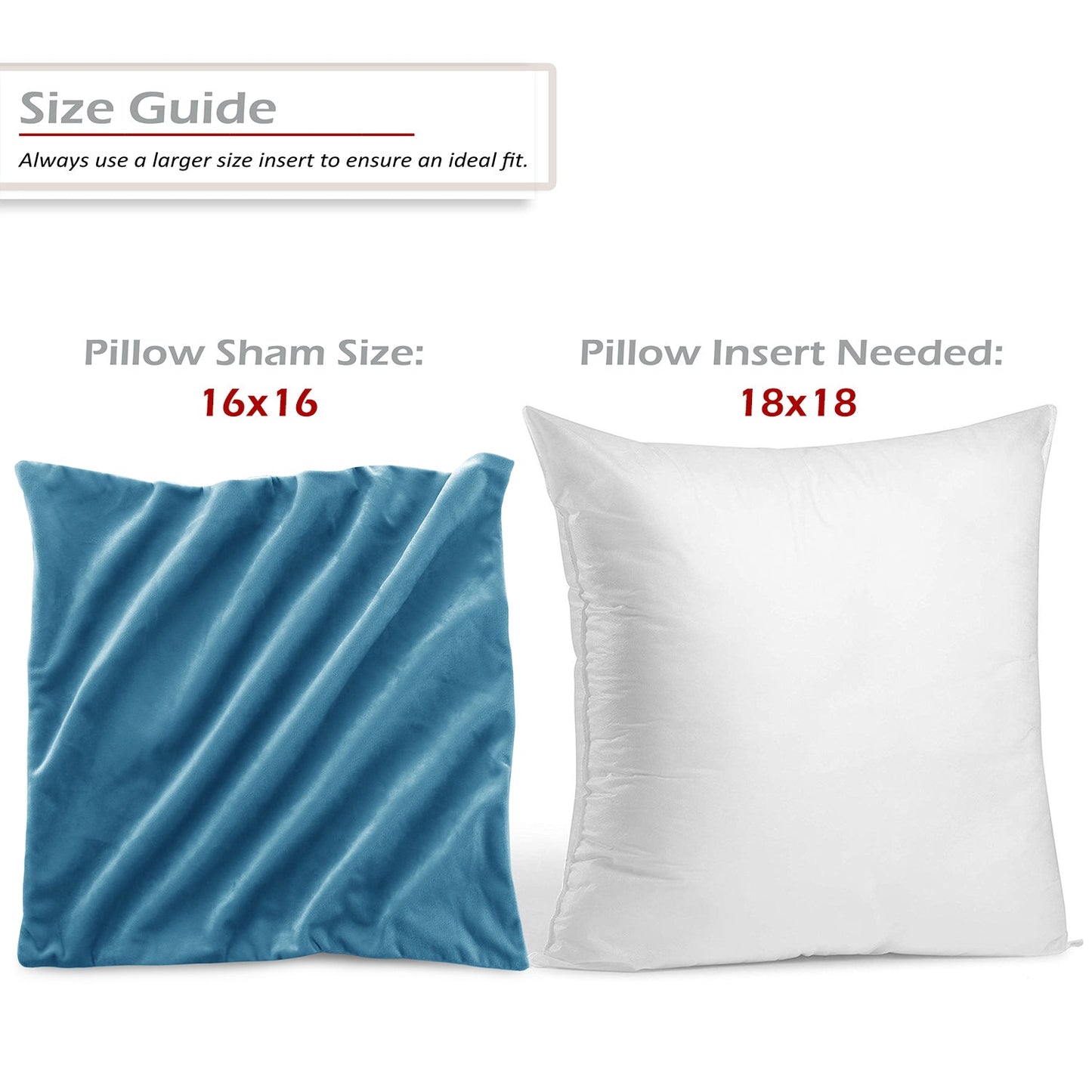 Holiday nestl Throw Pillow Covers, Cozy Velvet Decorative Outdoor Pillow Covers 16x16 & 18x18 Inches, Soft Solid Cushion Covers for Sofa, Bed and Car, Set of 2