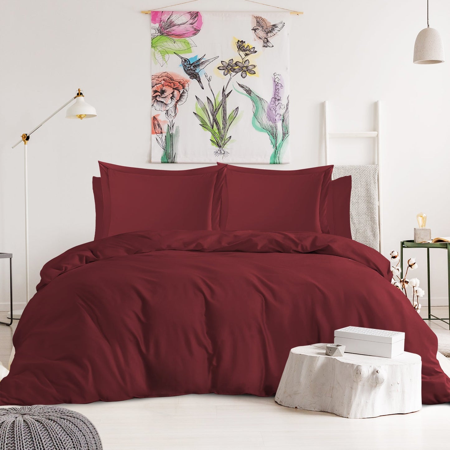 nestl Duvet Cover 6-Piece Set - 1000 Thread Count Sheets - Tri Blend Cotton Duvet Cover with Zipper, Deep Pocket Fitted Sheet, 2 Cooling Pillow Cases, 2 Pillow Shams
