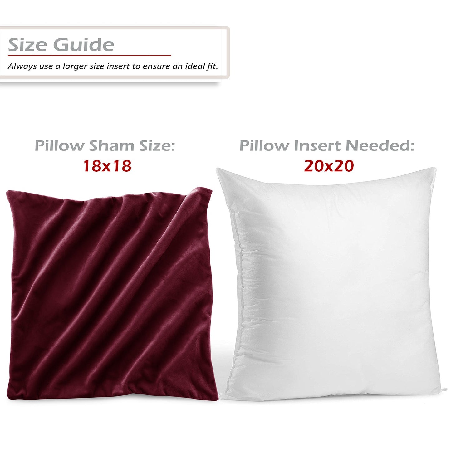 Holiday nestl Throw Pillow Covers, Cozy Velvet Decorative Outdoor Pillow Covers 16x16 & 18x18 Inches, Soft Solid Cushion Covers for Sofa, Bed and Car, Set of 2