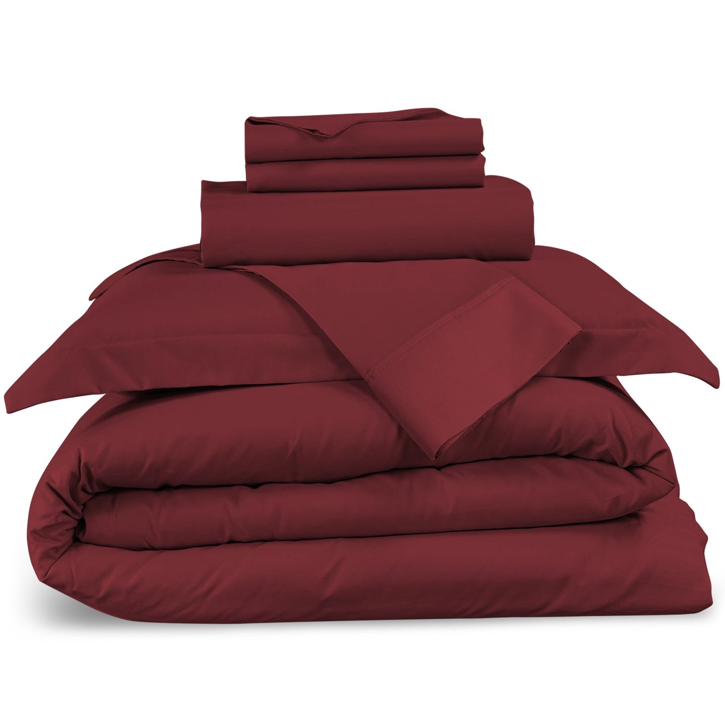 nestl Duvet Cover 6-Piece Set - 1000 Thread Count Sheets - Tri Blend Cotton Duvet Cover with Zipper, Deep Pocket Fitted Sheet, 2 Cooling Pillow Cases, 2 Pillow Shams