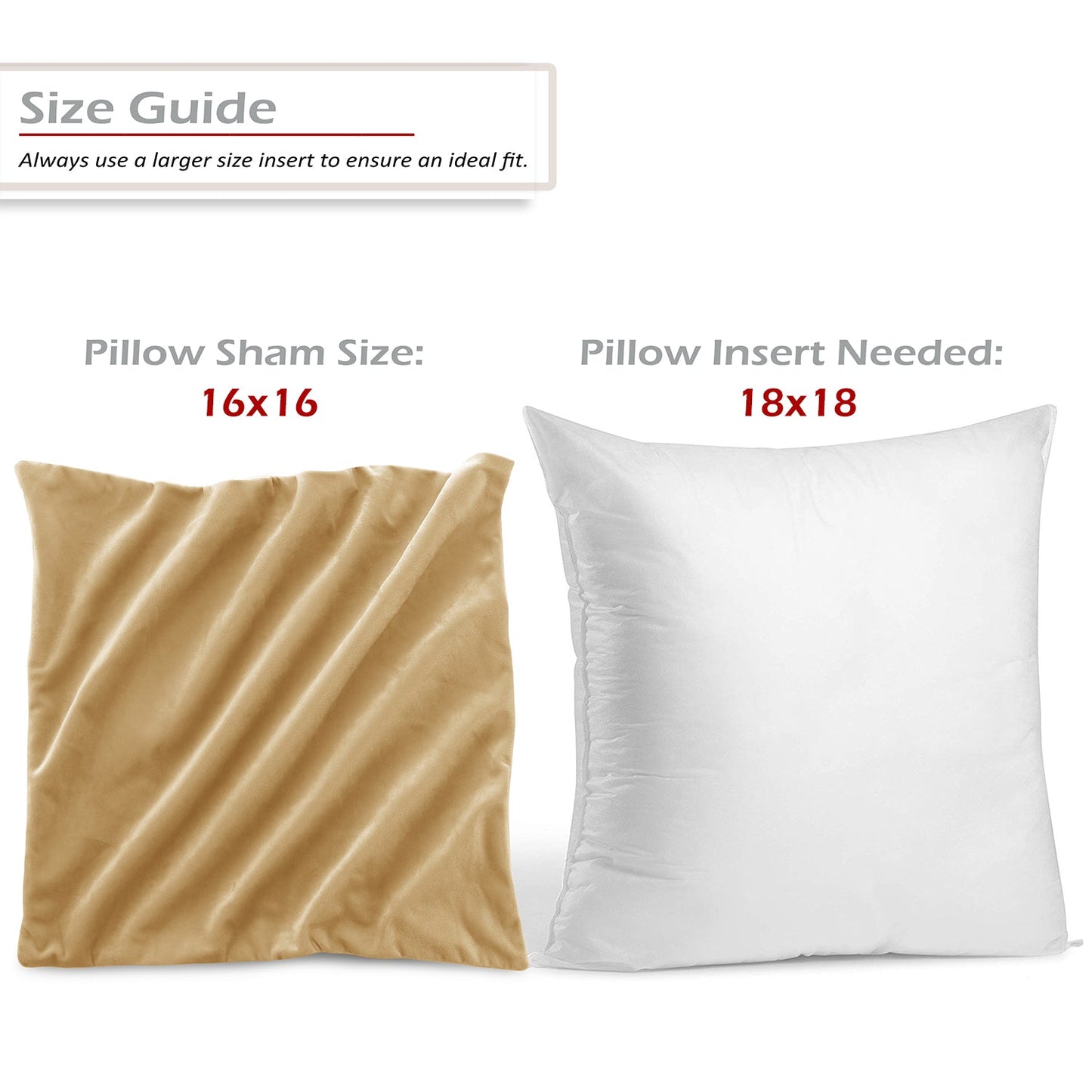 Holiday nestl Throw Pillow Covers, Cozy Velvet Decorative Outdoor Pillow Covers 16x16 & 18x18 Inches, Soft Solid Cushion Covers for Sofa, Bed and Car, Set of 2