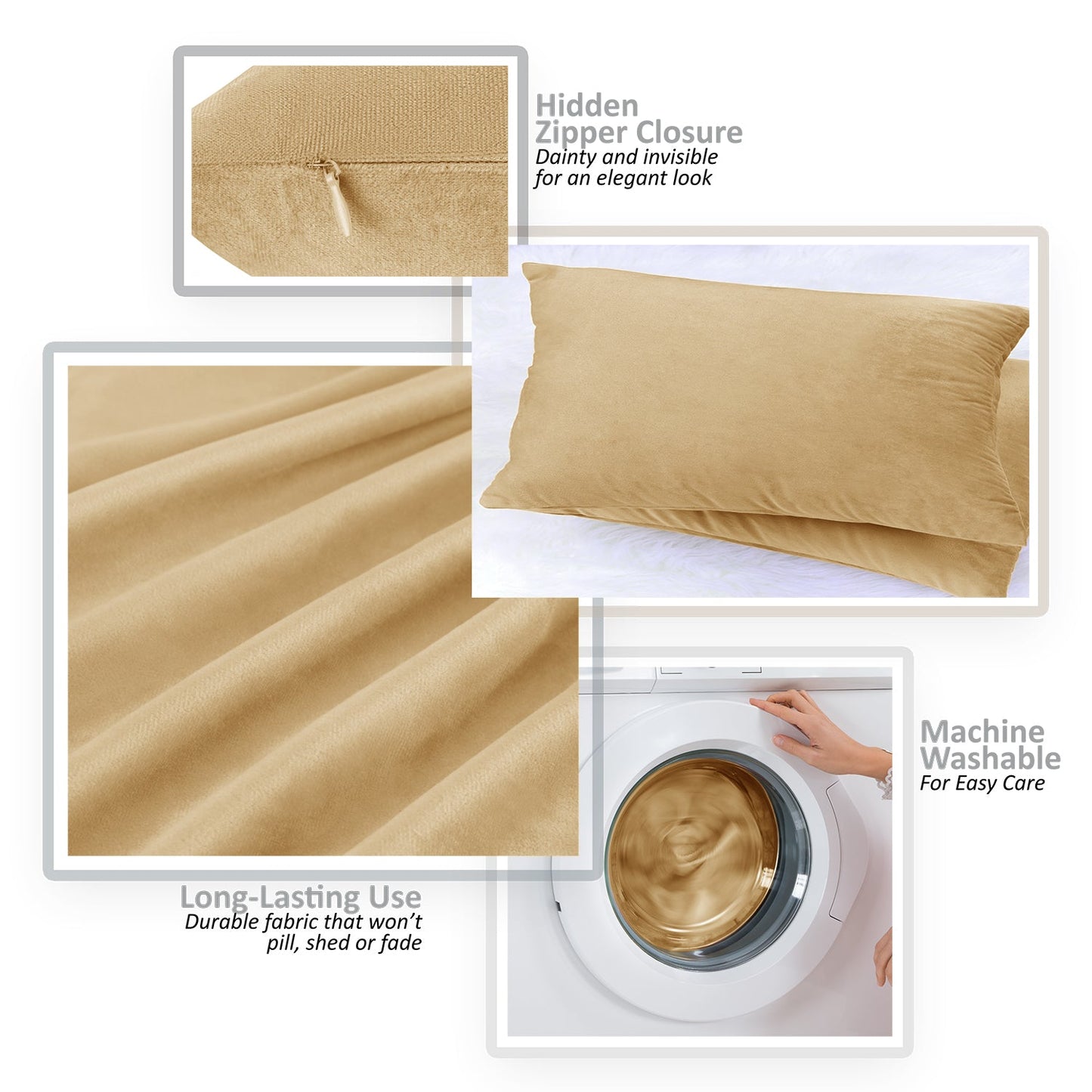 2 Pack 12 x 20 nestl Throw Pillow Covers, Cozy Velvet Decorative Outdoor Pillow