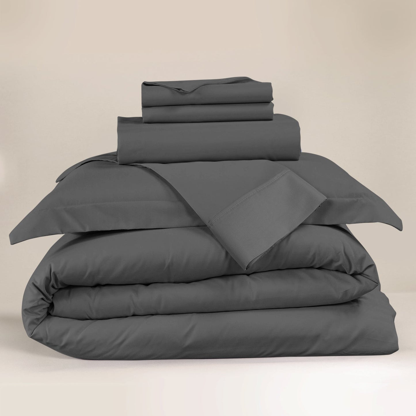 nestl Duvet Cover 6-Piece Set - 1000 Thread Count Sheets - Tri Blend Cotton Duvet Cover with Zipper, Deep Pocket Fitted Sheet, 2 Cooling Pillow Cases, 2 Pillow Shams
