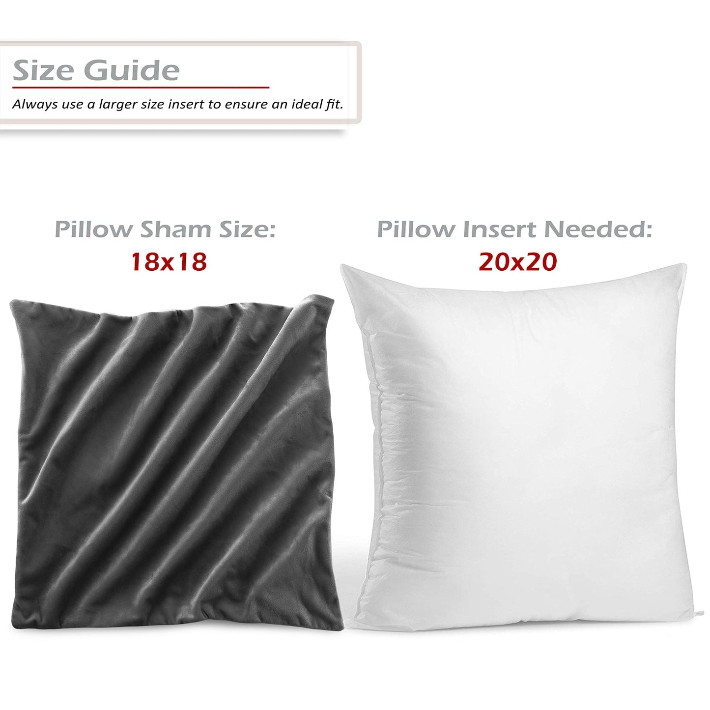 Holiday nestl Throw Pillow Covers, Cozy Velvet Decorative Outdoor Pillow Covers 16x16 & 18x18 Inches, Soft Solid Cushion Covers for Sofa, Bed and Car, Set of 2