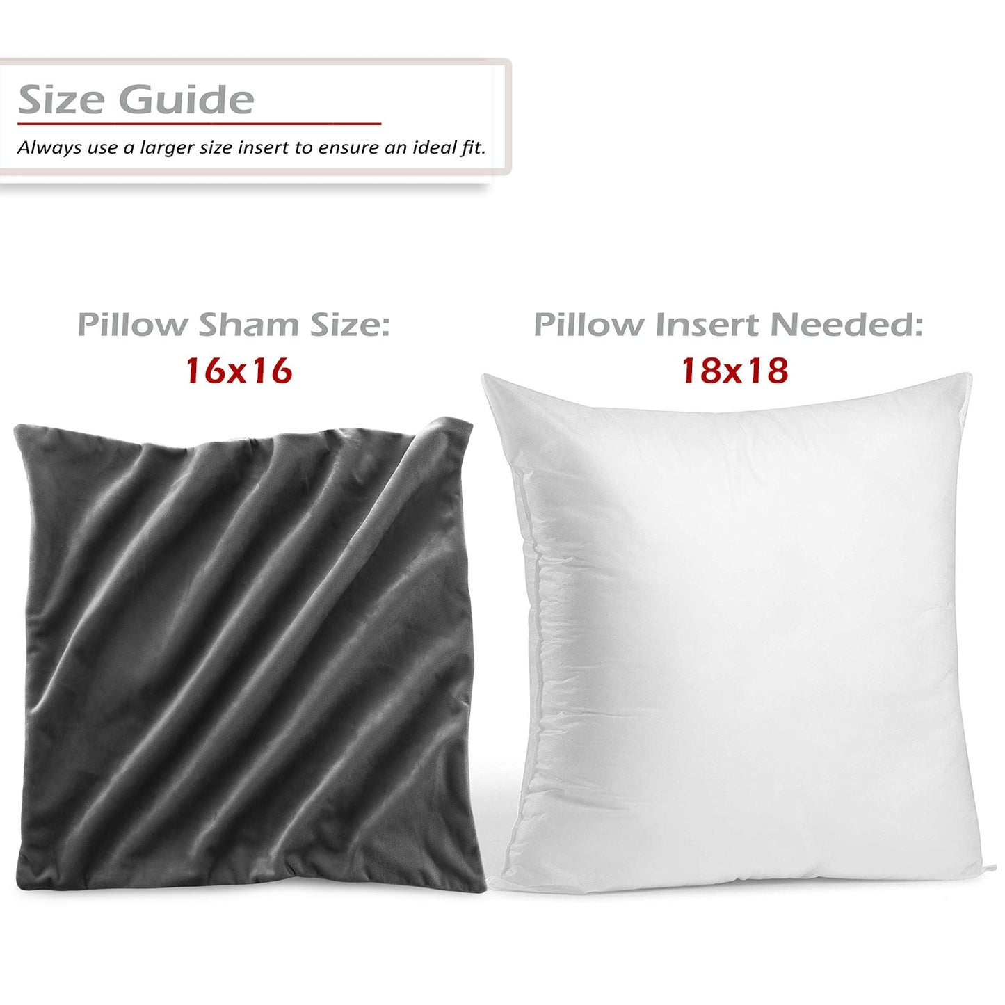 Holiday nestl Throw Pillow Covers, Cozy Velvet Decorative Outdoor Pillow Covers 16x16 & 18x18 Inches, Soft Solid Cushion Covers for Sofa, Bed and Car, Set of 2
