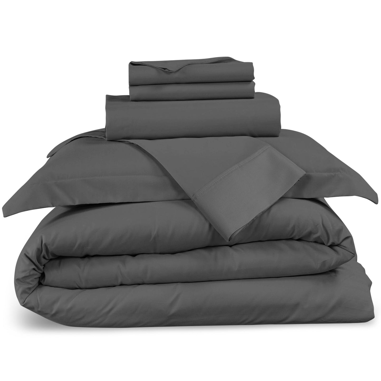 nestl Duvet Cover 6-Piece Set - 1000 Thread Count Sheets - Tri Blend Cotton Duvet Cover with Zipper, Deep Pocket Fitted Sheet, 2 Cooling Pillow Cases, 2 Pillow Shams