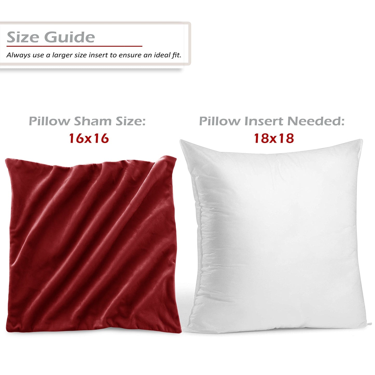 Holiday nestl Throw Pillow Covers, Cozy Velvet Decorative Outdoor Pillow Covers 16x16 & 18x18 Inches, Soft Solid Cushion Covers for Sofa, Bed and Car, Set of 2