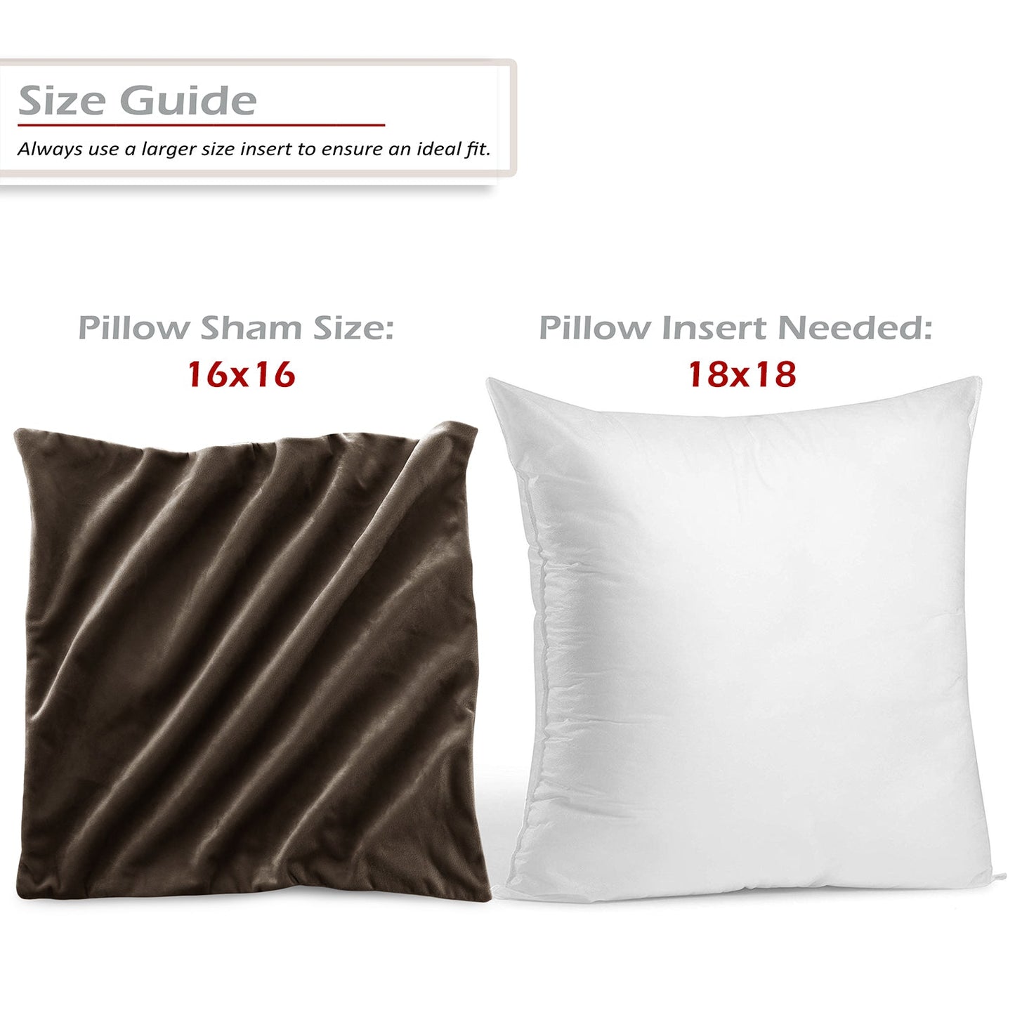 Holiday nestl Throw Pillow Covers, Cozy Velvet Decorative Outdoor Pillow Covers 16x16 & 18x18 Inches, Soft Solid Cushion Covers for Sofa, Bed and Car, Set of 2