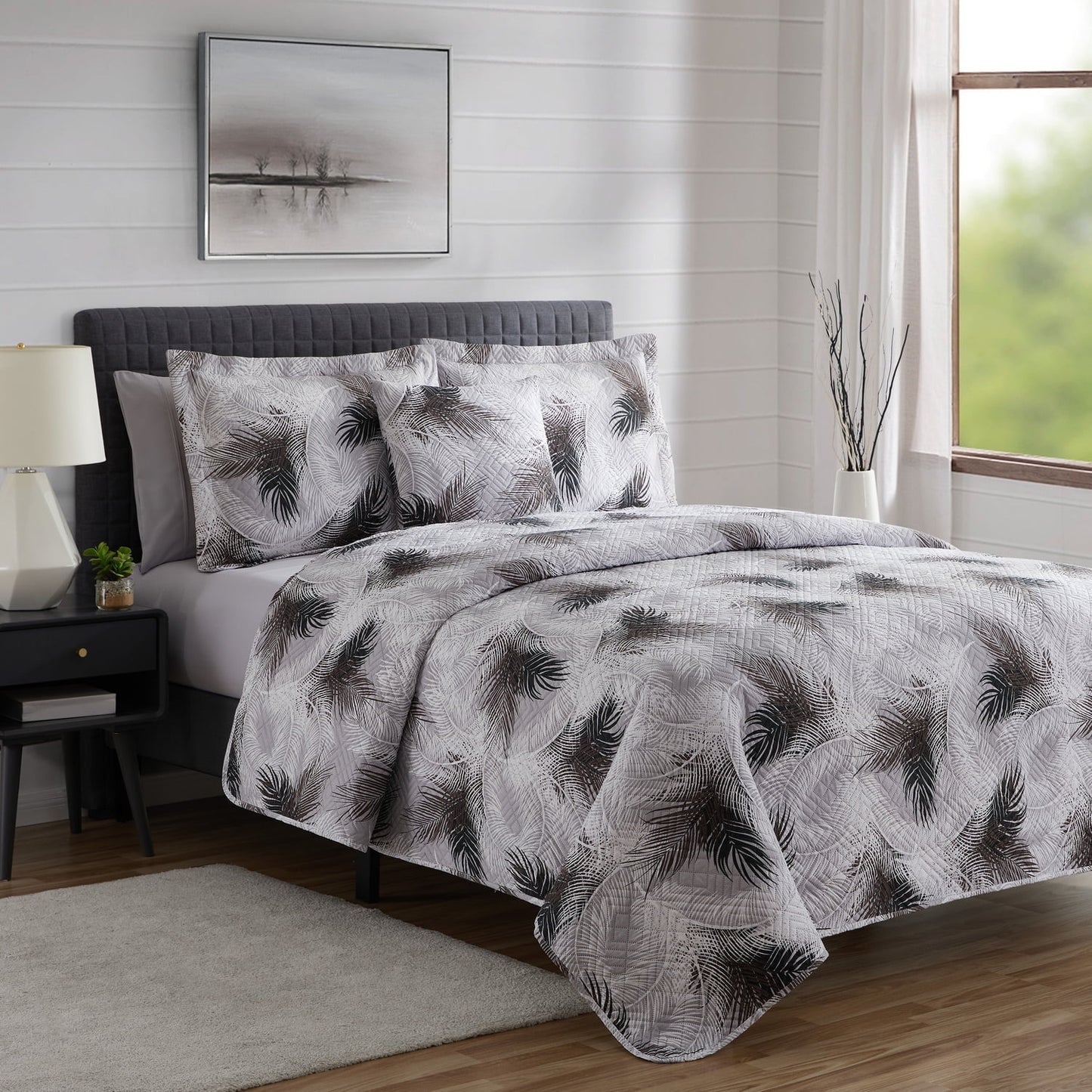 Clara Clark Quilt Set Bedspread, 7-Piece Lightweight Bedding Set