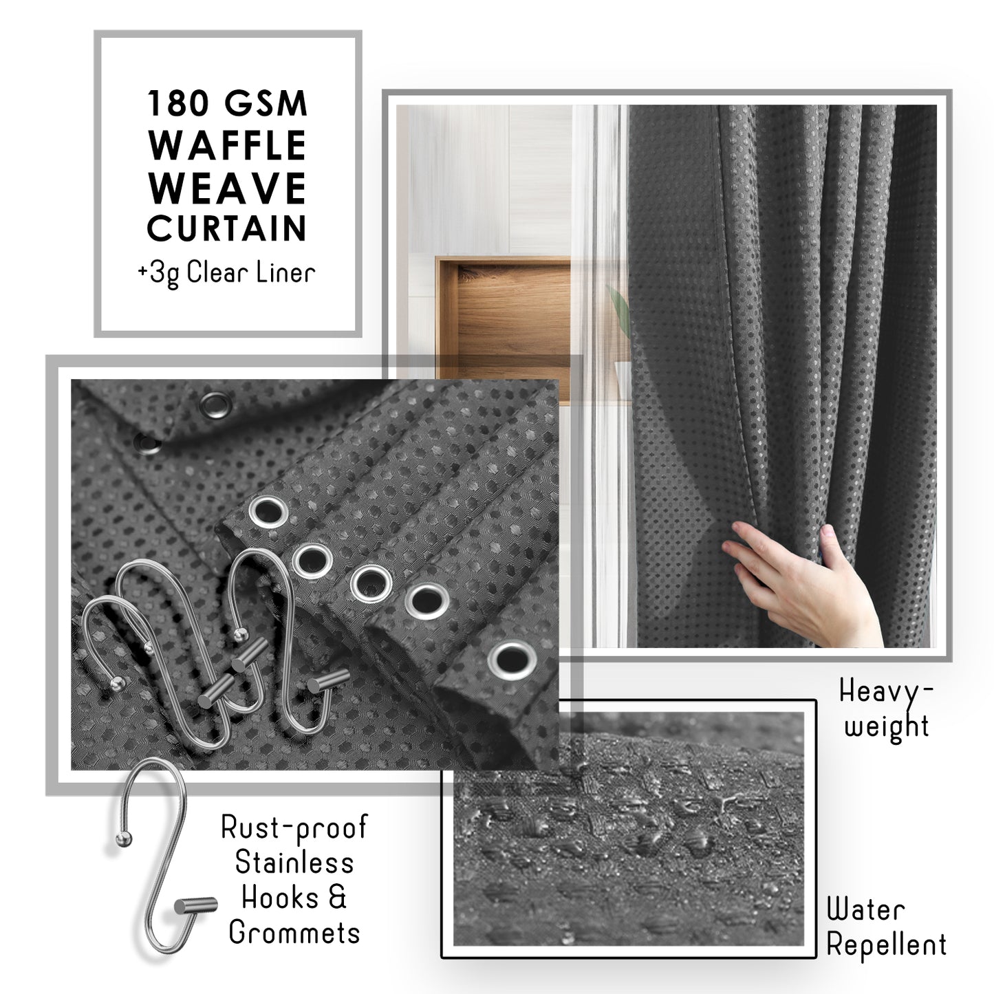 Clara Clark Shower Caddy and Bathroom Accessories Set