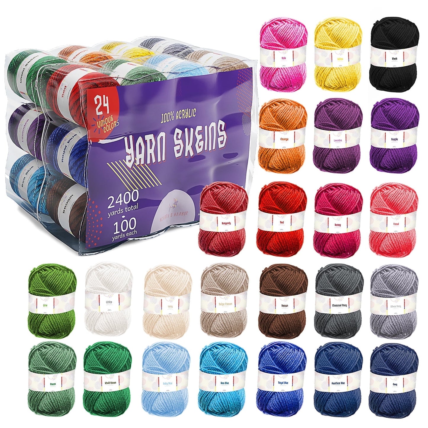 Lammaloe Acrylic Hand Knitting Yarn for Crochet 1200 Yards