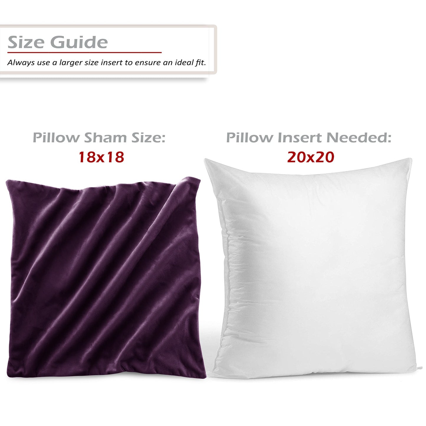 Holiday nestl Throw Pillow Covers, Cozy Velvet Decorative Outdoor Pillow Covers 16x16 & 18x18 Inches, Soft Solid Cushion Covers for Sofa, Bed and Car, Set of 2