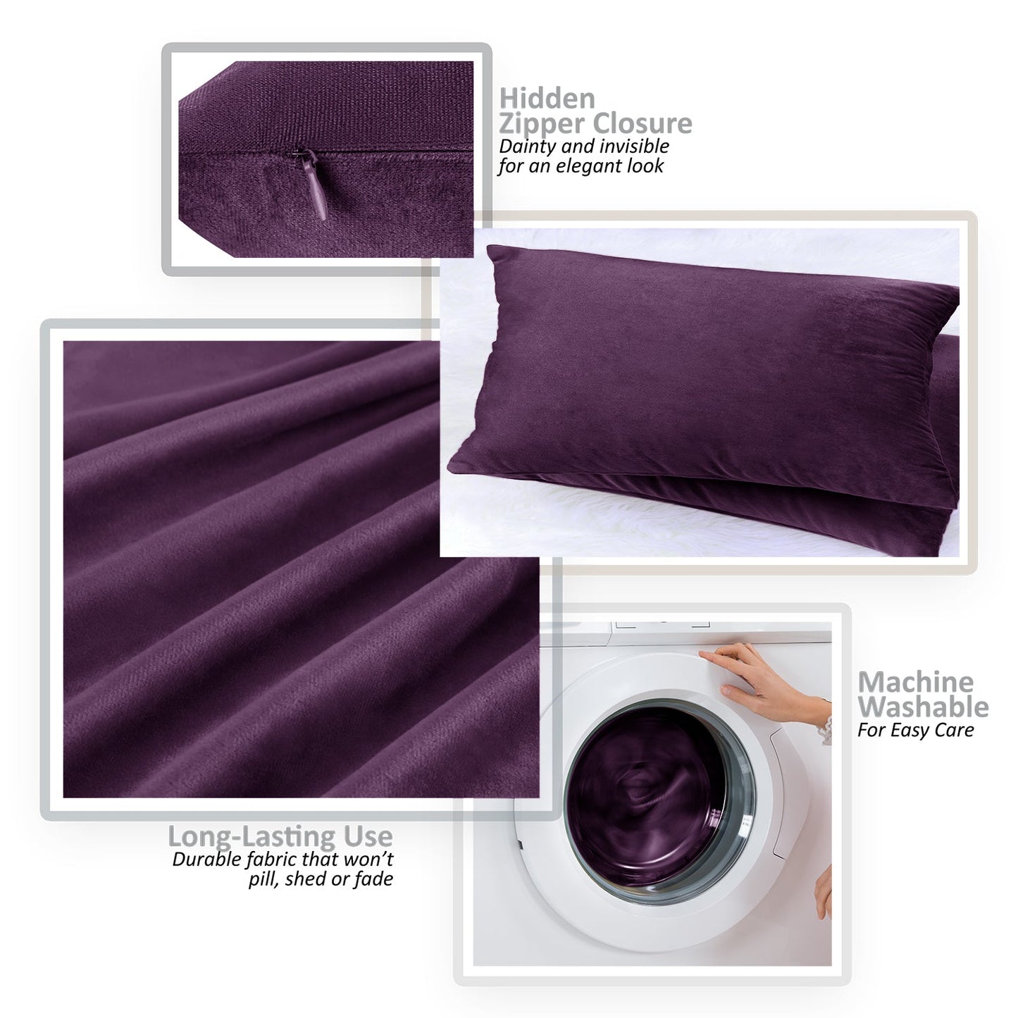 2 Pack 12 x 20 nestl Throw Pillow Covers, Cozy Velvet Decorative Outdoor Pillow