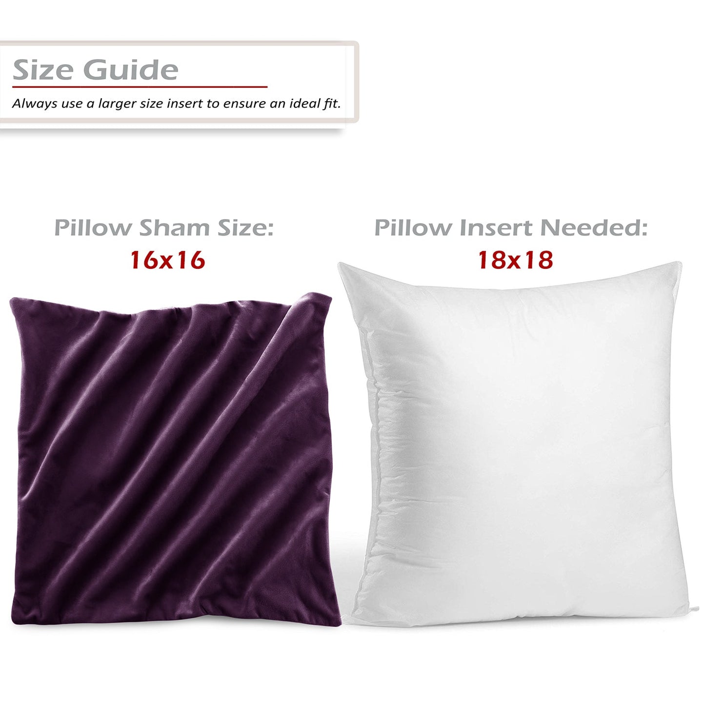 Holiday nestl Throw Pillow Covers, Cozy Velvet Decorative Outdoor Pillow Covers 16x16 & 18x18 Inches, Soft Solid Cushion Covers for Sofa, Bed and Car, Set of 2