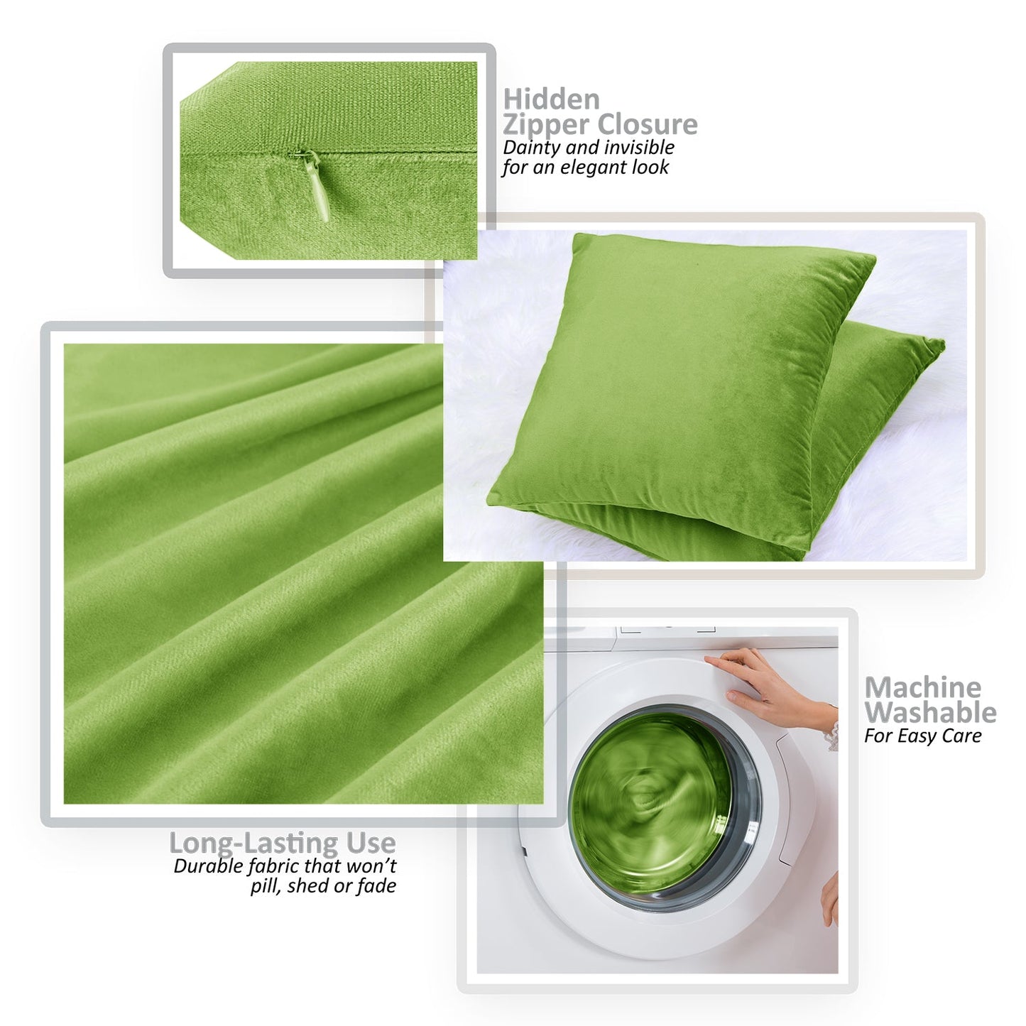 Holiday nestl Throw Pillow Covers, Cozy Velvet Decorative Outdoor Pillow Covers 16x16 & 18x18 Inches, Soft Solid Cushion Covers for Sofa, Bed and Car, Set of 2