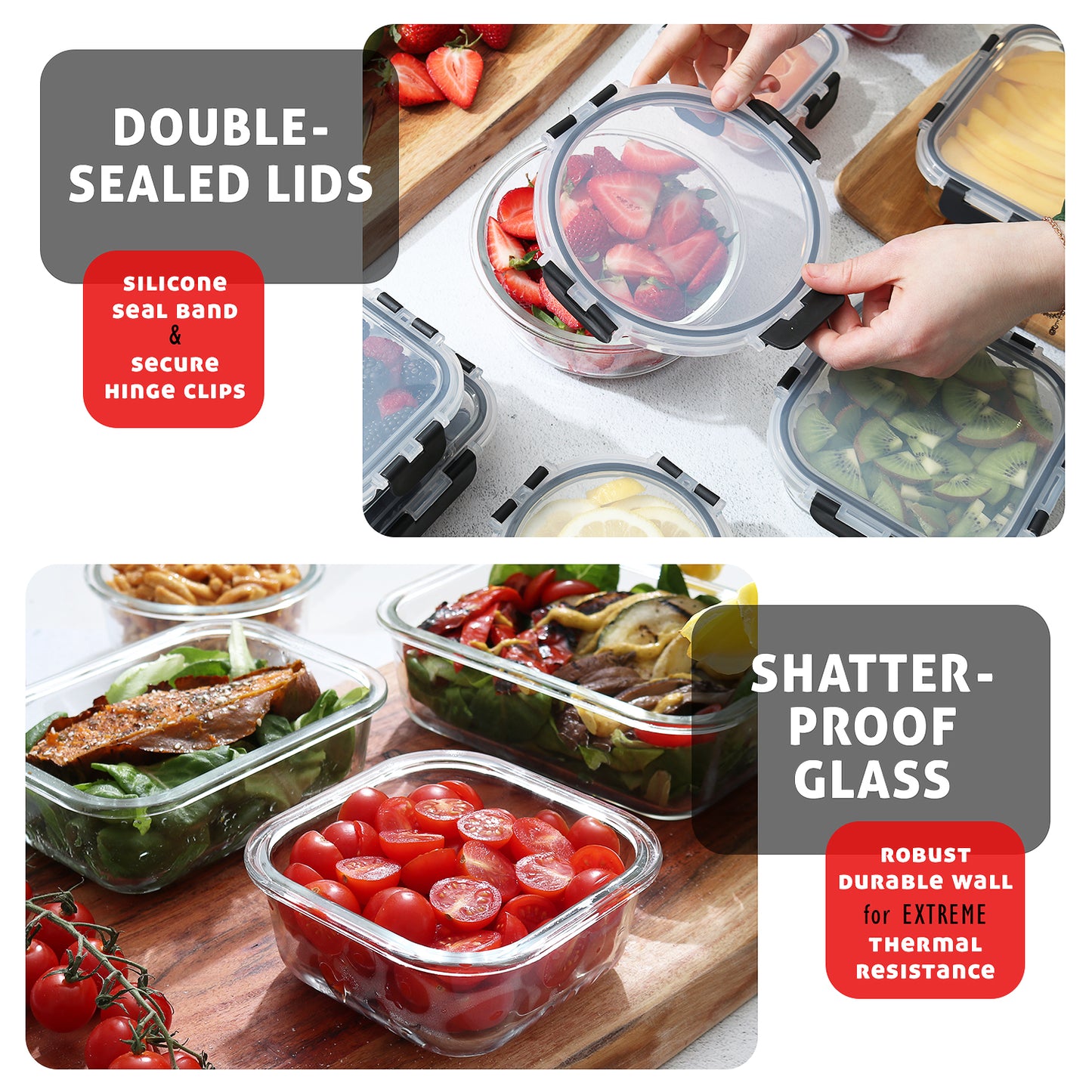 Virtu Glass Food Container Set