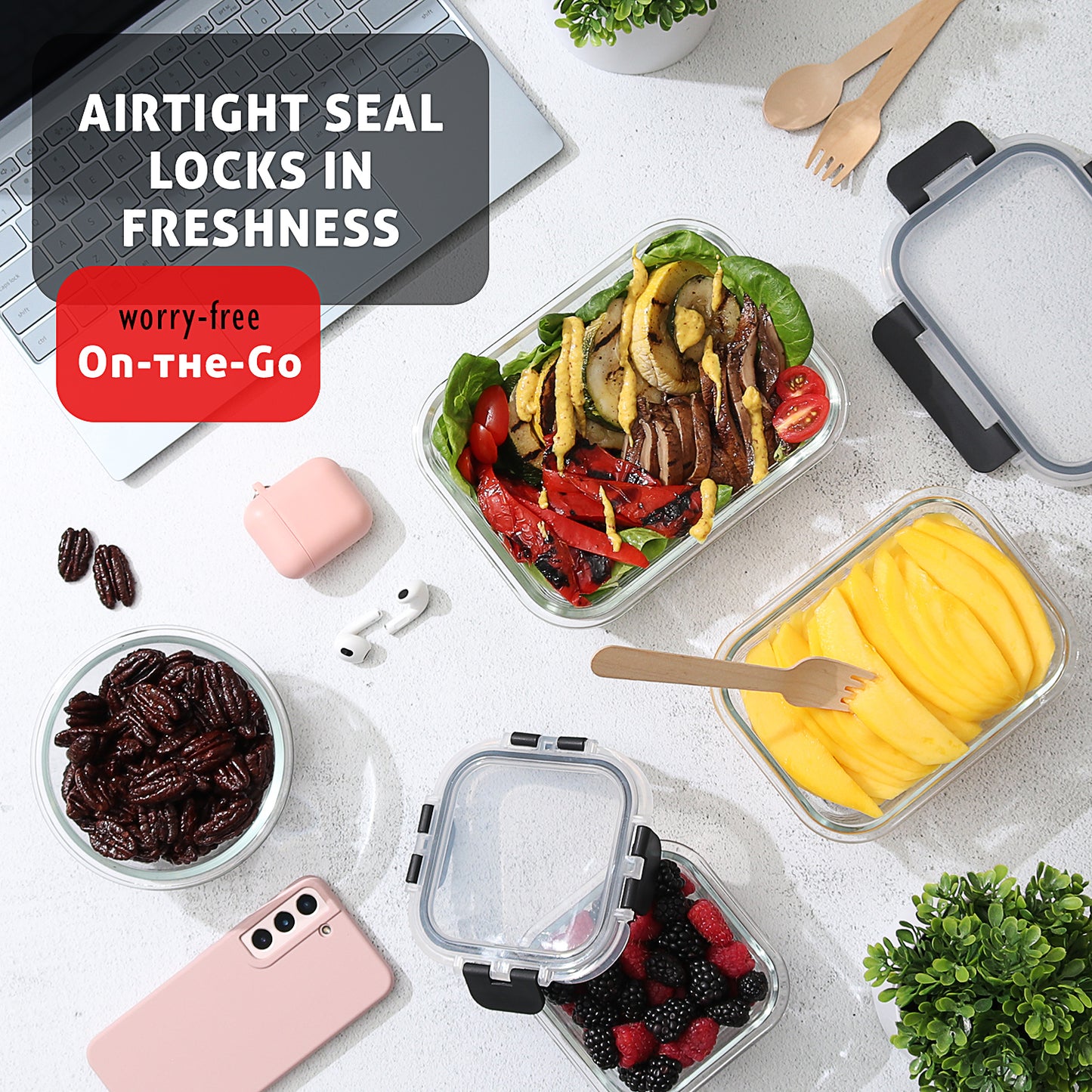 Virtu Glass Food Container Set