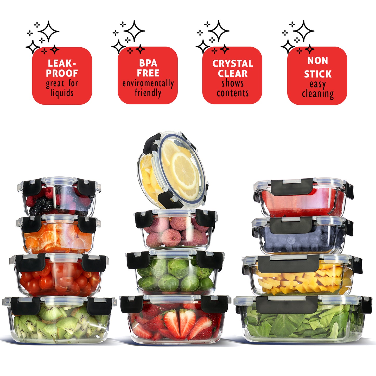 Virtu Glass Food Container Set