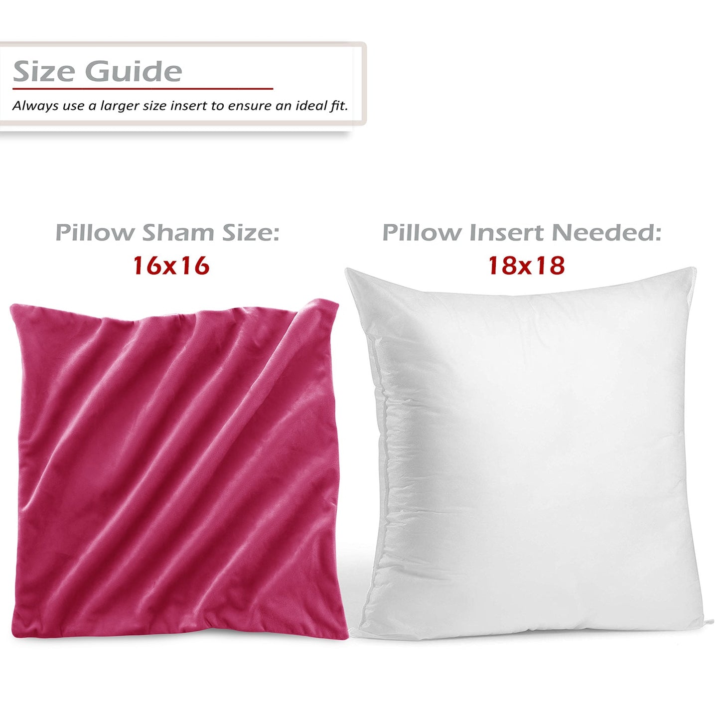 Holiday nestl Throw Pillow Covers, Cozy Velvet Decorative Outdoor Pillow Covers 16x16 & 18x18 Inches, Soft Solid Cushion Covers for Sofa, Bed and Car, Set of 2
