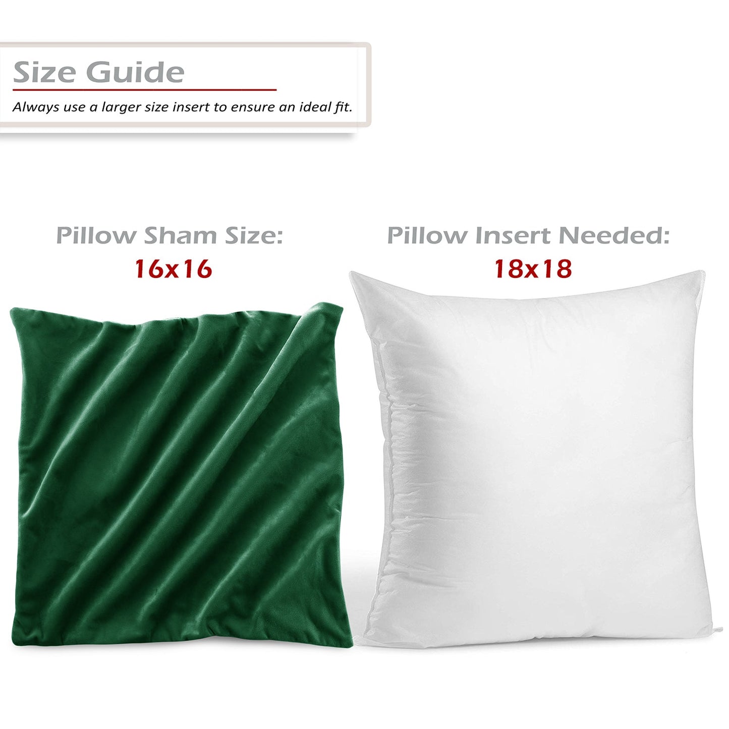 Holiday nestl Throw Pillow Covers, Cozy Velvet Decorative Outdoor Pillow Covers 16x16 & 18x18 Inches, Soft Solid Cushion Covers for Sofa, Bed and Car, Set of 2
