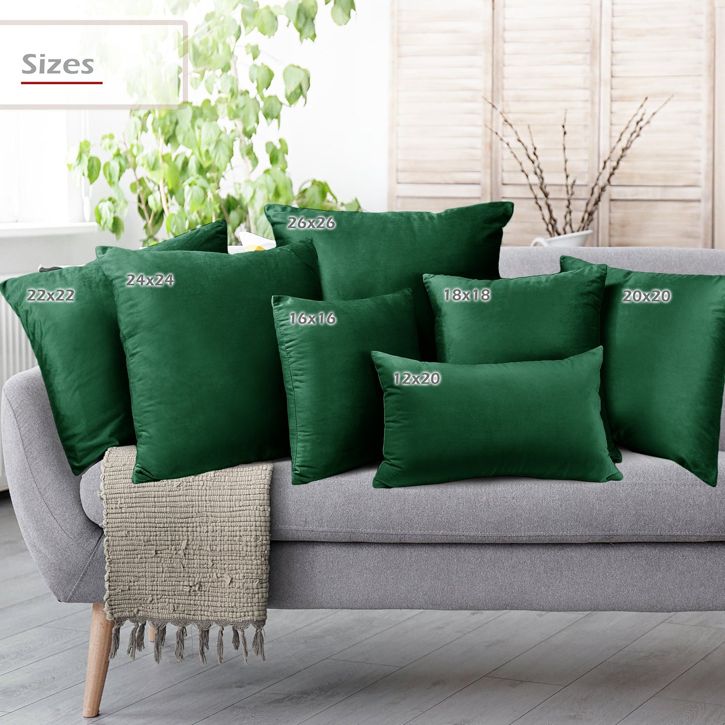 2 Pack 12 x 20 nestl Throw Pillow Covers, Cozy Velvet Decorative Outdoor Pillow