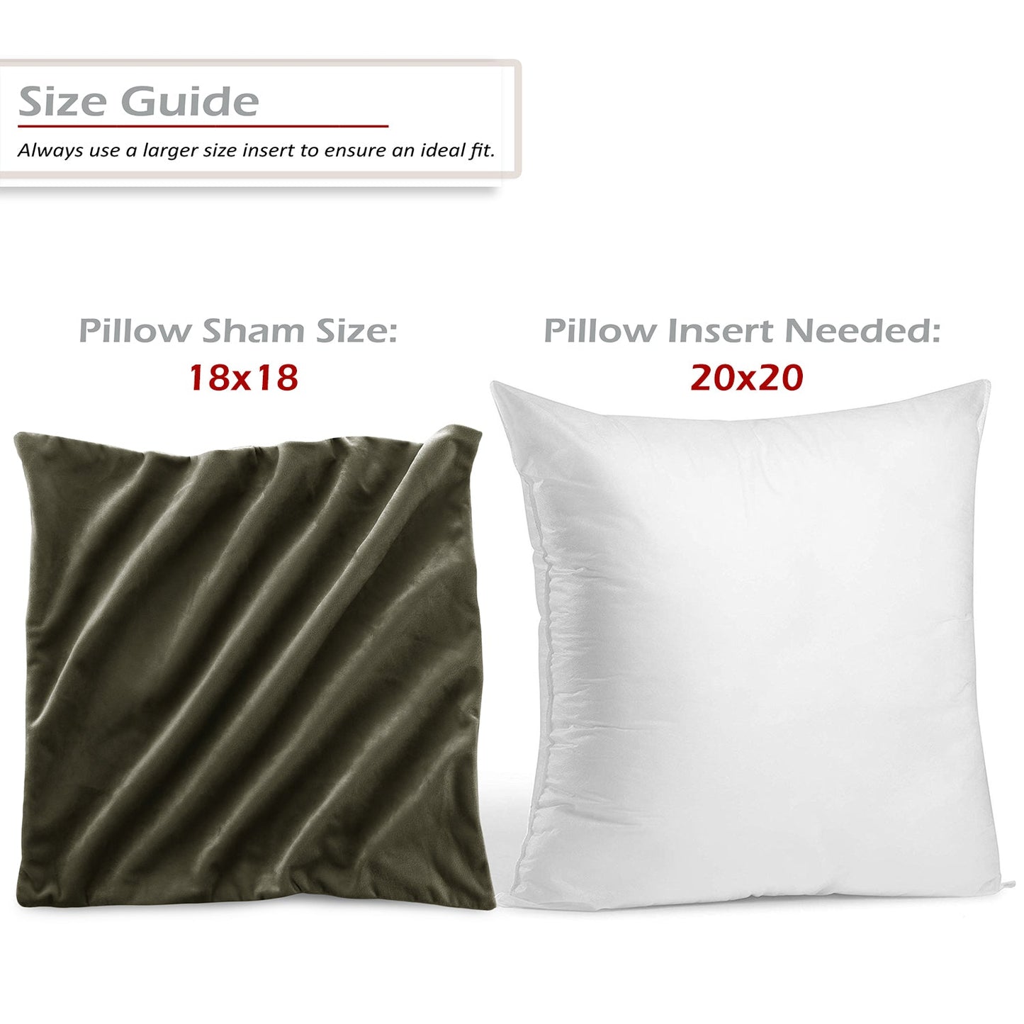 Holiday nestl Throw Pillow Covers, Cozy Velvet Decorative Outdoor Pillow Covers 16x16 & 18x18 Inches, Soft Solid Cushion Covers for Sofa, Bed and Car, Set of 2