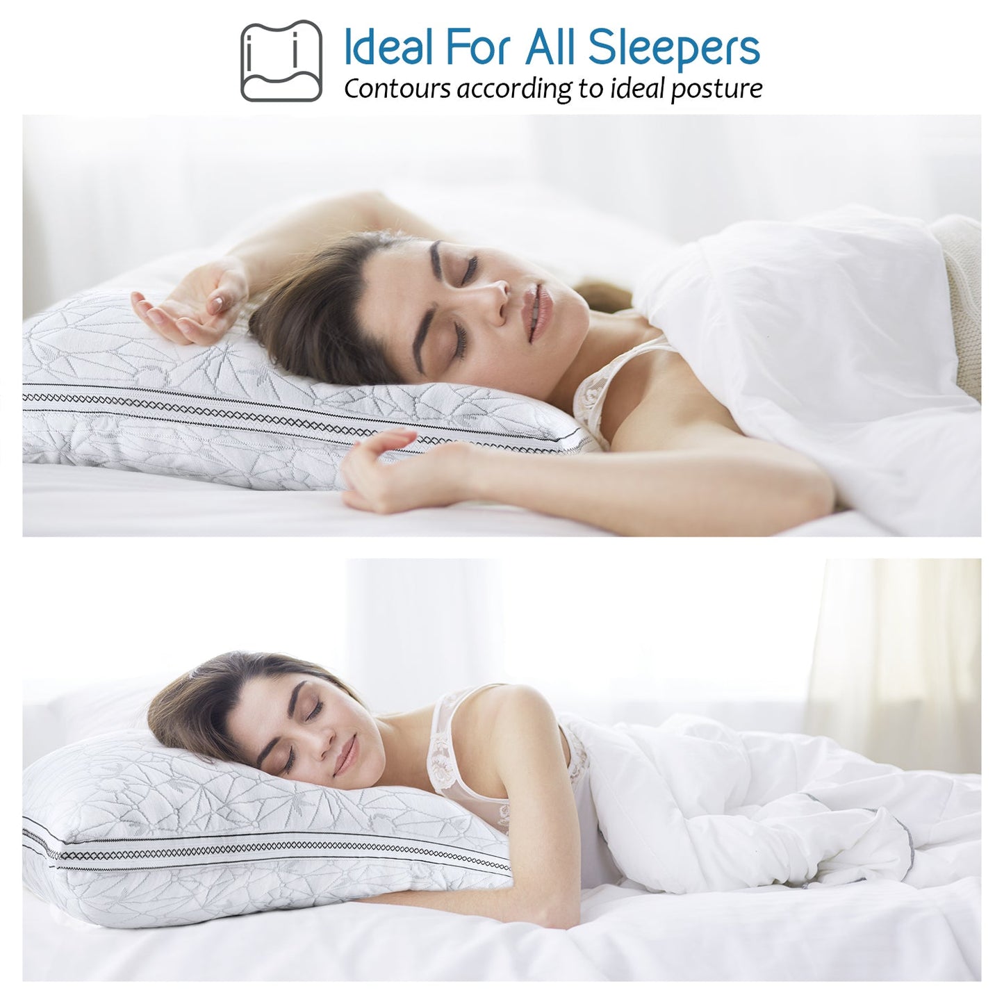 nestl Gel-Infused Memory Foam Pillow | Shredded Memory Foam Pillow | Hypoallergenic Pillow Cover | CertiPUR US Approved | Pillows for Sleeping