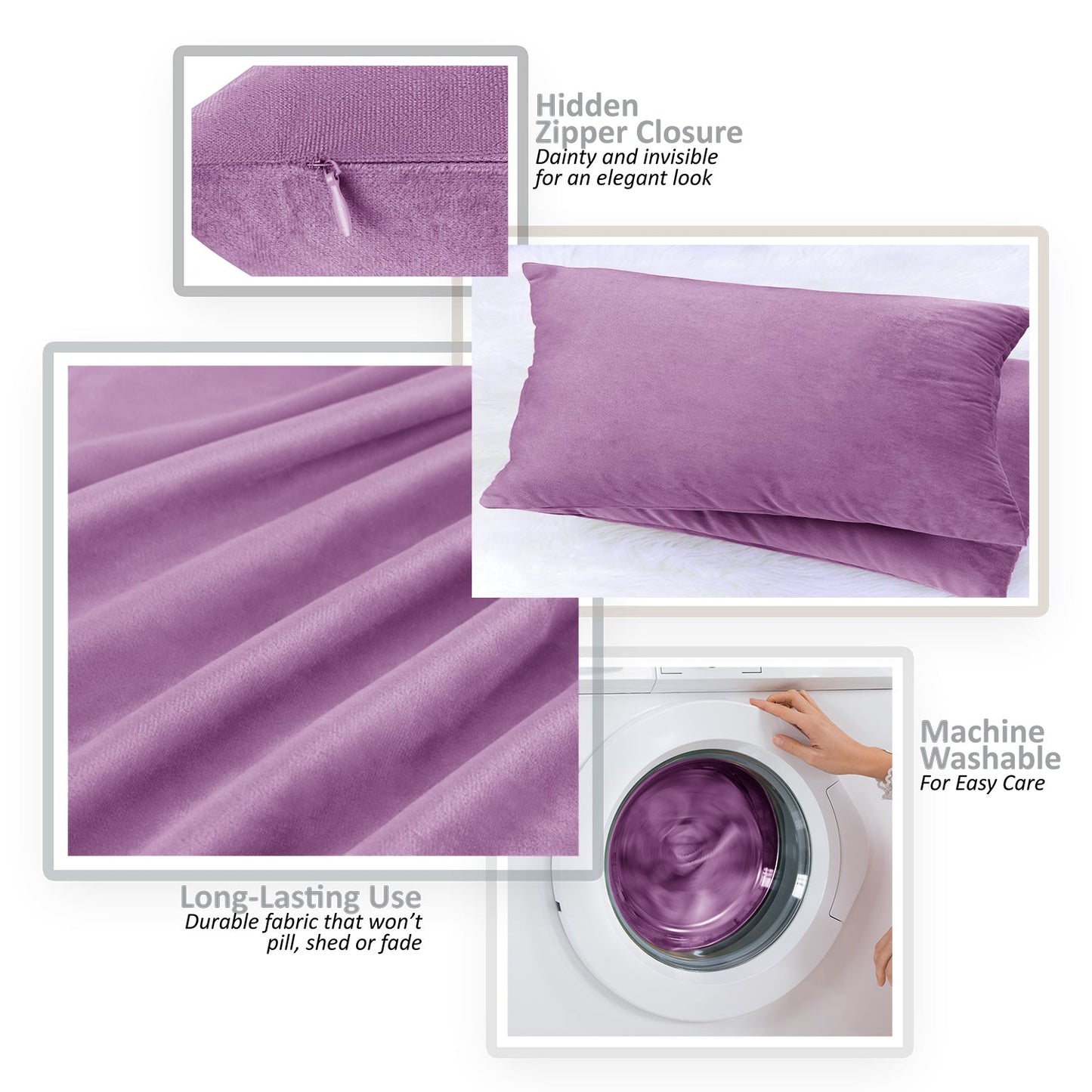 2 Pack 12 x 20 nestl Throw Pillow Covers, Cozy Velvet Decorative Outdoor Pillow