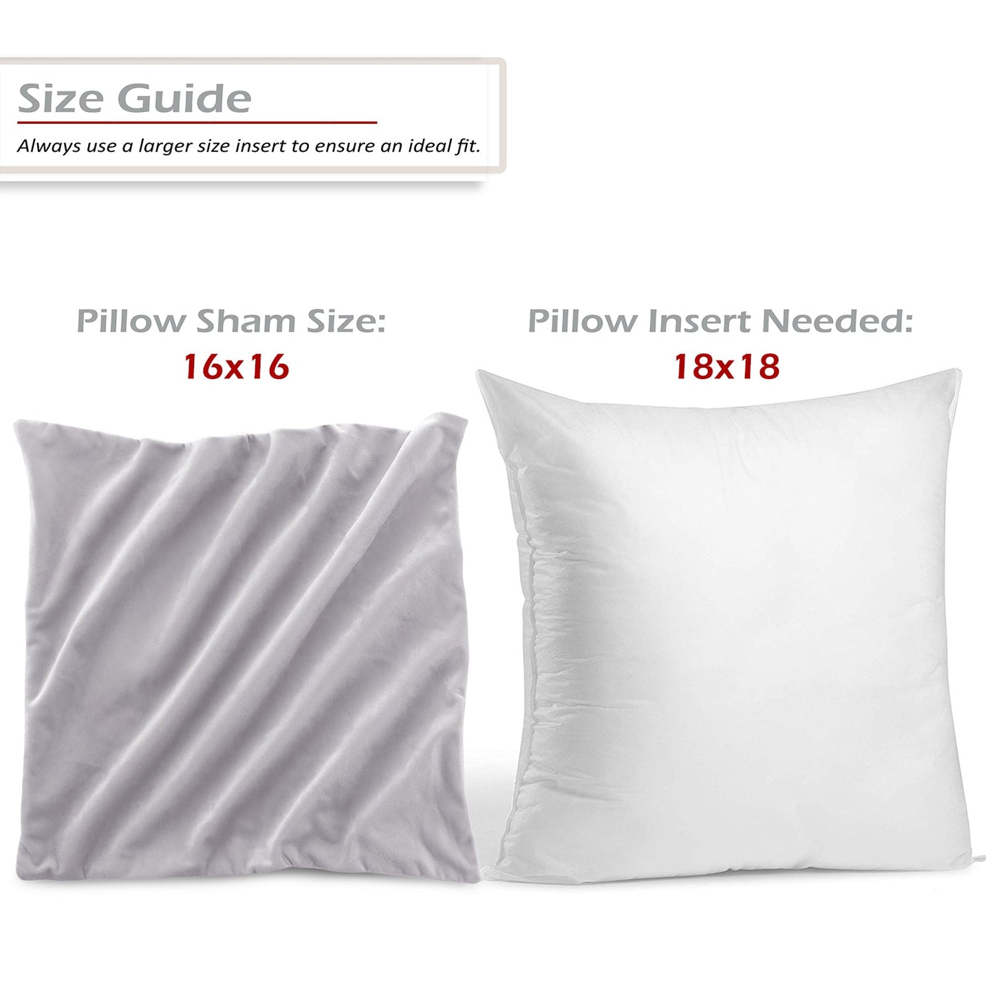 Holiday nestl Throw Pillow Covers, Cozy Velvet Decorative Outdoor Pillow Covers 16x16 & 18x18 Inches, Soft Solid Cushion Covers for Sofa, Bed and Car, Set of 2