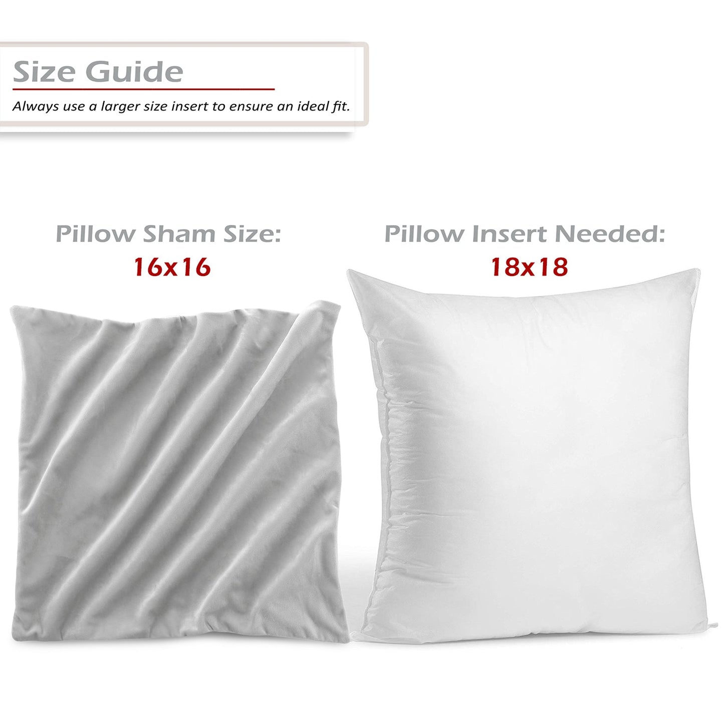 Holiday nestl Throw Pillow Covers, Cozy Velvet Decorative Outdoor Pillow Covers 16x16 & 18x18 Inches, Soft Solid Cushion Covers for Sofa, Bed and Car, Set of 2