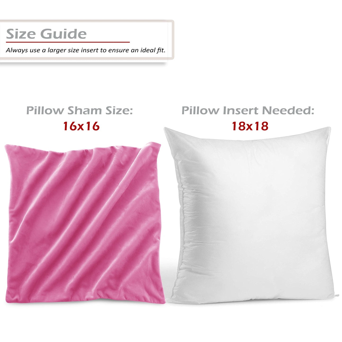 Holiday nestl Throw Pillow Covers, Cozy Velvet Decorative Outdoor Pillow Covers 16x16 & 18x18 Inches, Soft Solid Cushion Covers for Sofa, Bed and Car, Set of 2