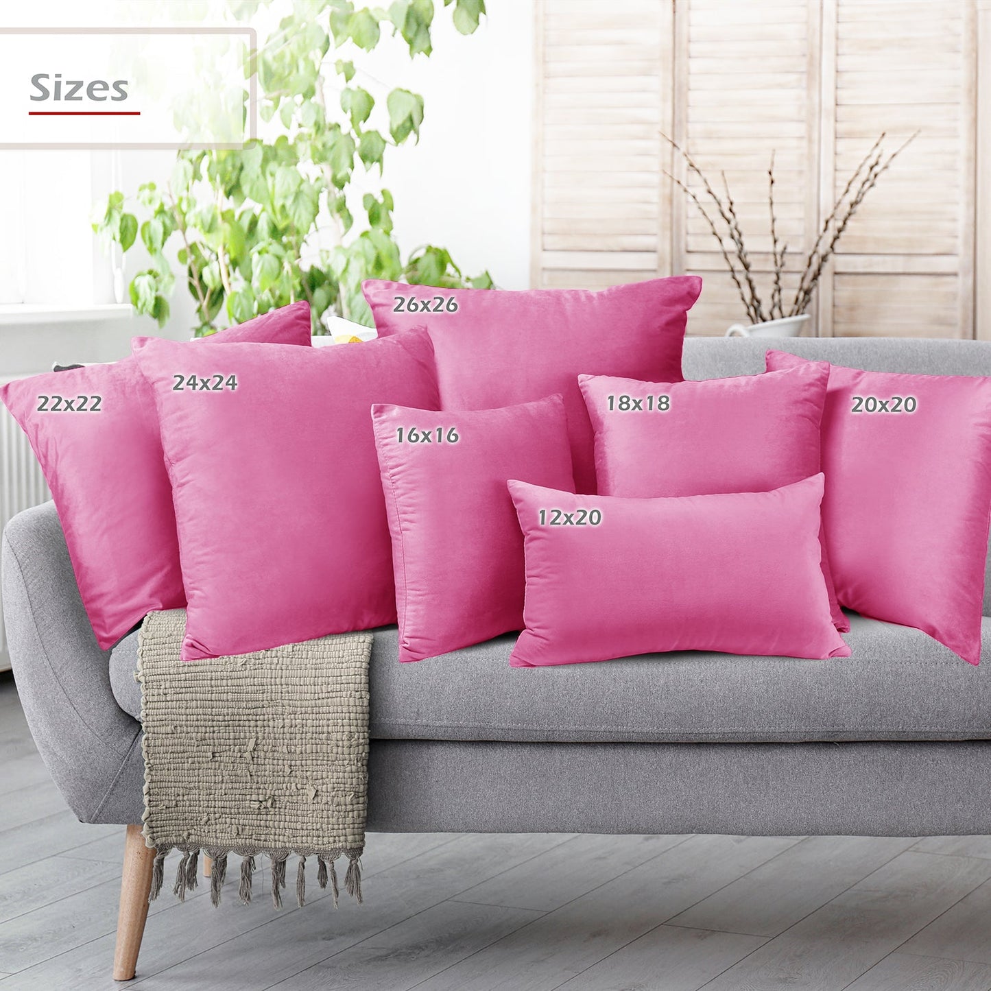 2 Pack 12 x 20 nestl Throw Pillow Covers, Cozy Velvet Decorative Outdoor Pillow