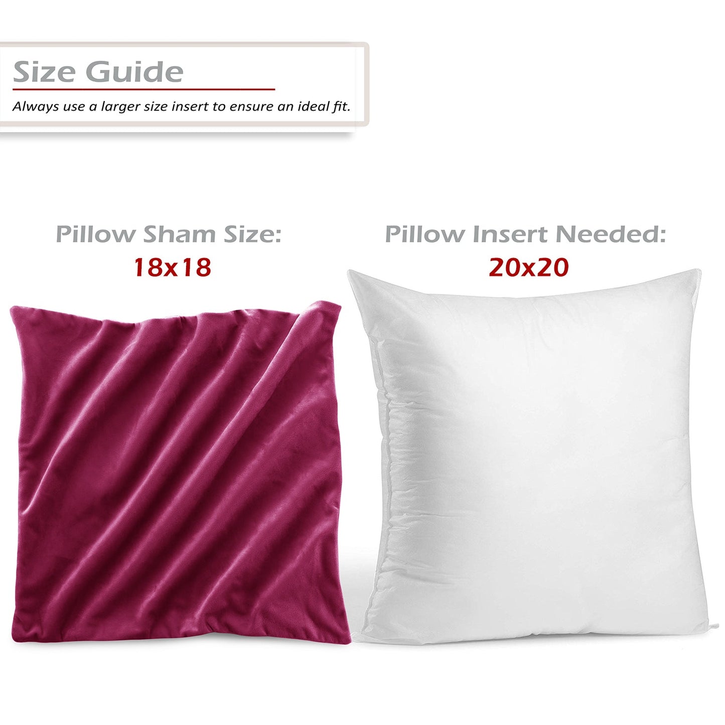 Holiday nestl Throw Pillow Covers, Cozy Velvet Decorative Outdoor Pillow Covers 16x16 & 18x18 Inches, Soft Solid Cushion Covers for Sofa, Bed and Car, Set of 2